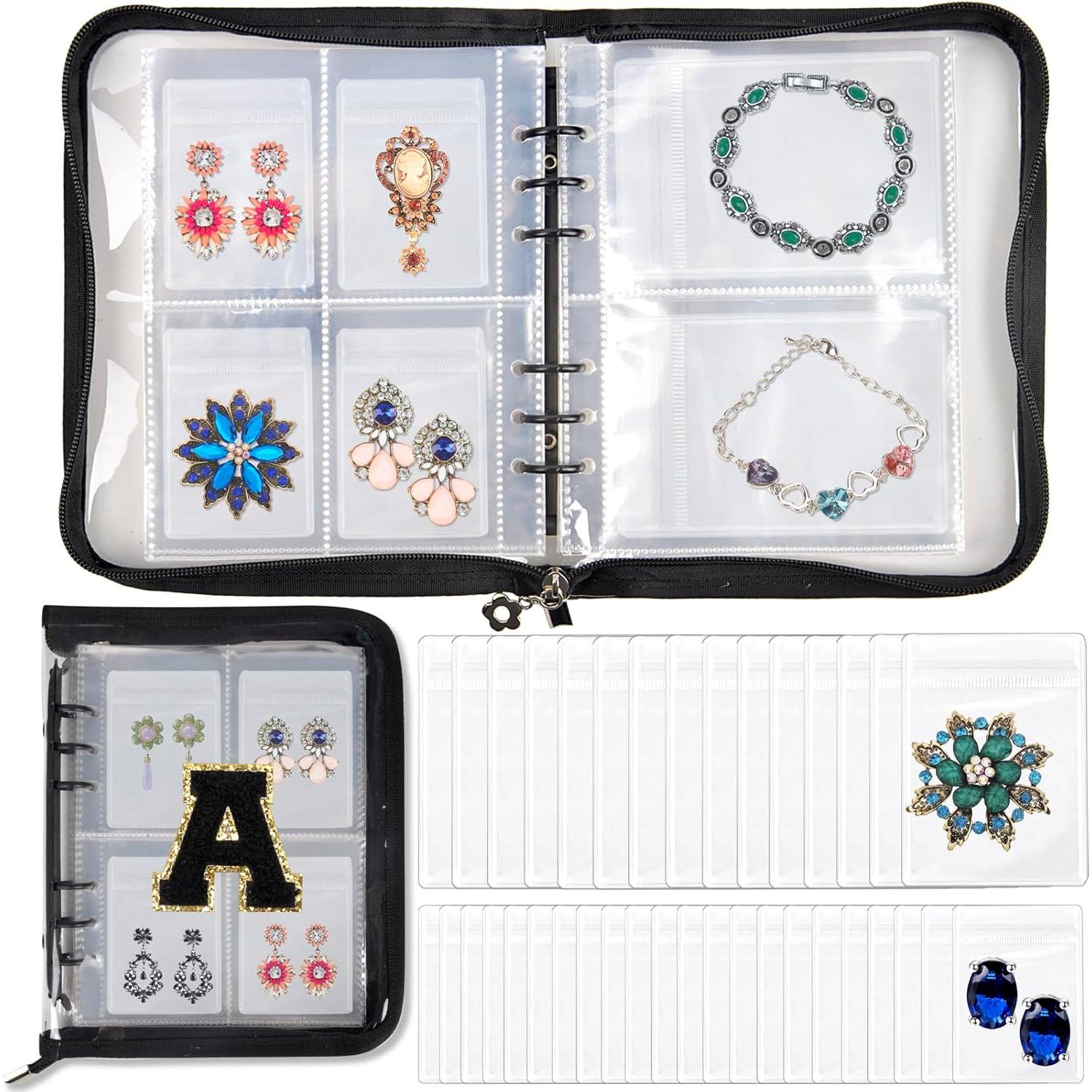 Estuche de Joyería de Viaje ChezMax Negro A 128 Compartimentos