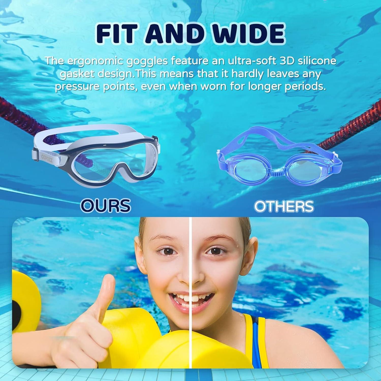 Gafas de Natación COPOZZ para Niños 6-14 Años Antiempañante UV