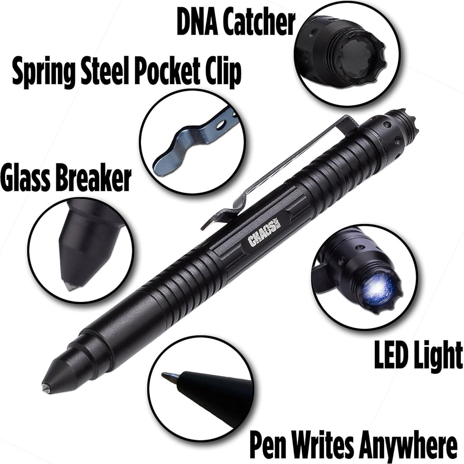 Bolígrafo Táctico Chaos Ready - EDC con Luz y Rompevidrios