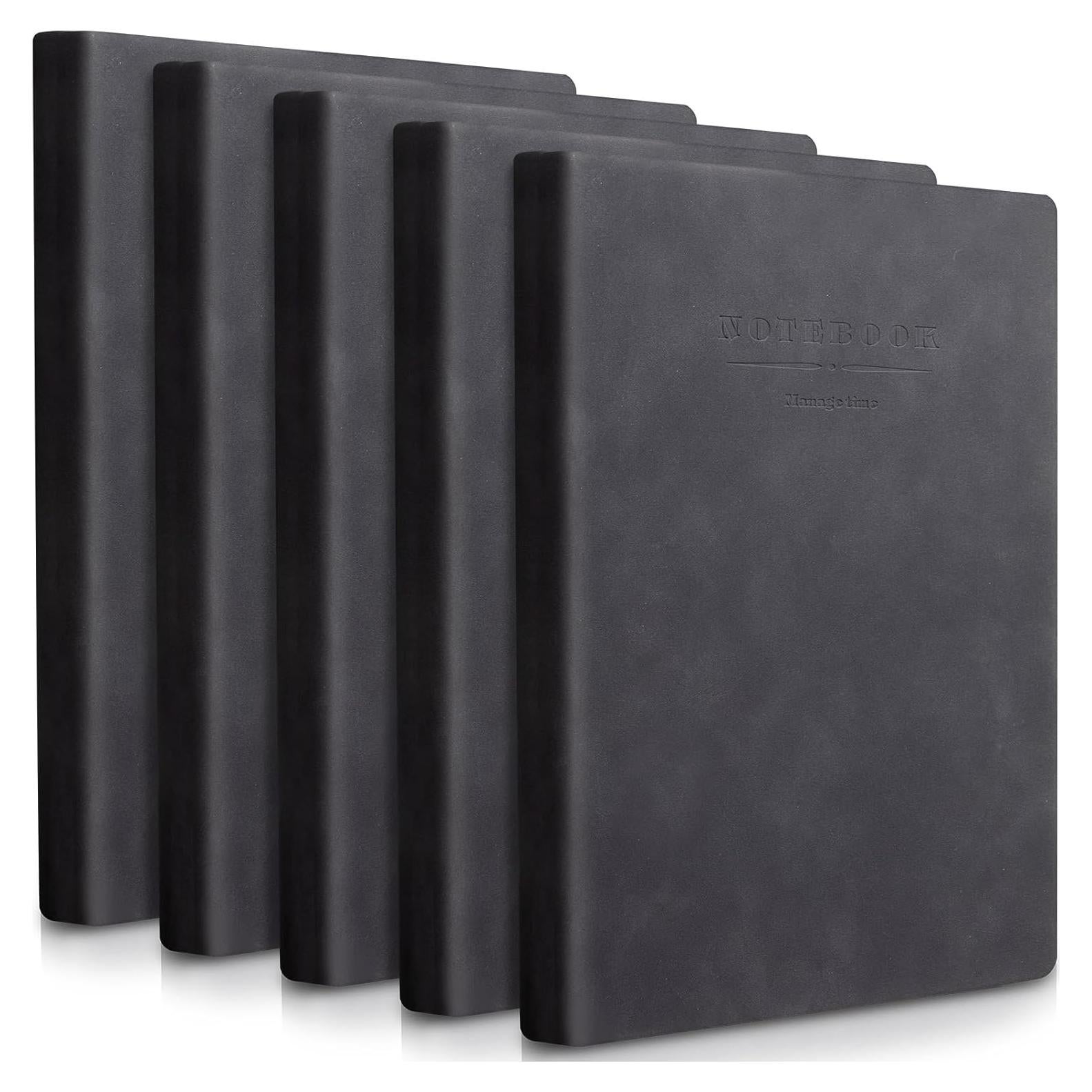 Paquete de 5 Cuadernos A4 SATINIOR 360 Páginas Tapa Dura Negro
