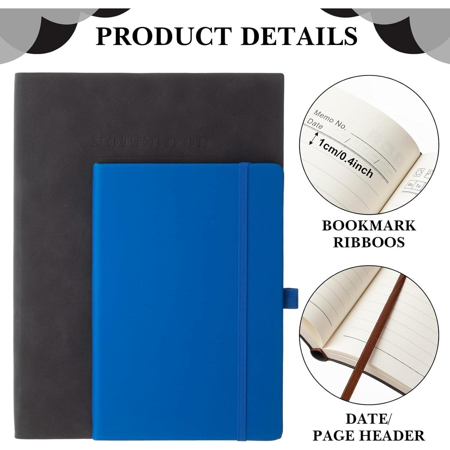 Paquete de 5 Cuadernos A4 SATINIOR 360 Páginas Tapa Dura Negro