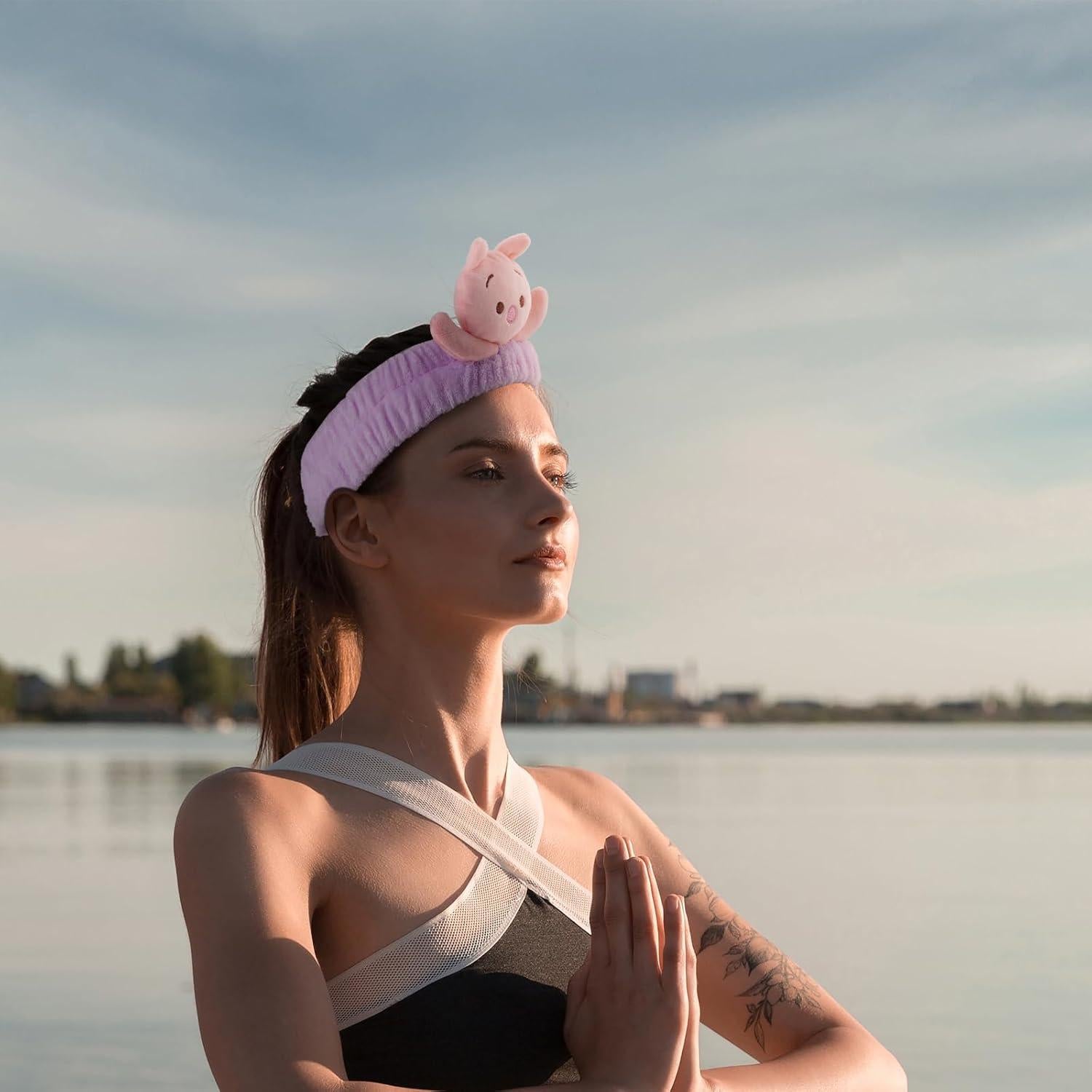 Diadema de Lavado Facial Hofar Morado con Felpa Coral