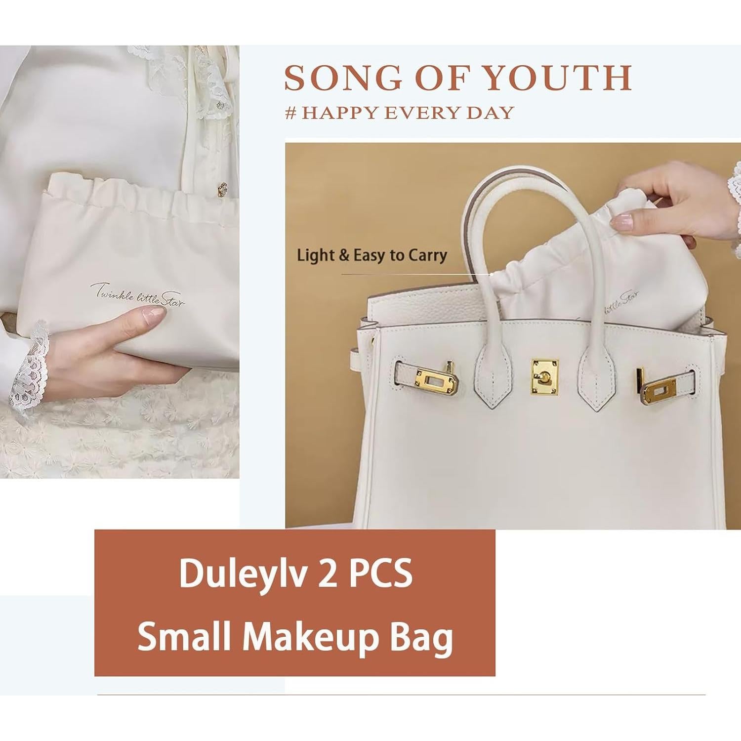 Estuche de Maquillaje Duleylv 2 Piezas Negro Impermeable