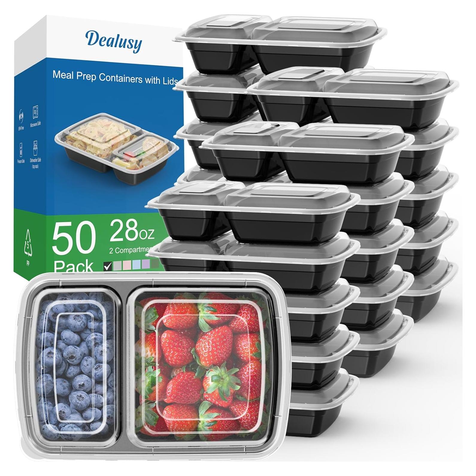 Contenedores de Comida Reutilizables Dealusy 28 oz 50 Piezas