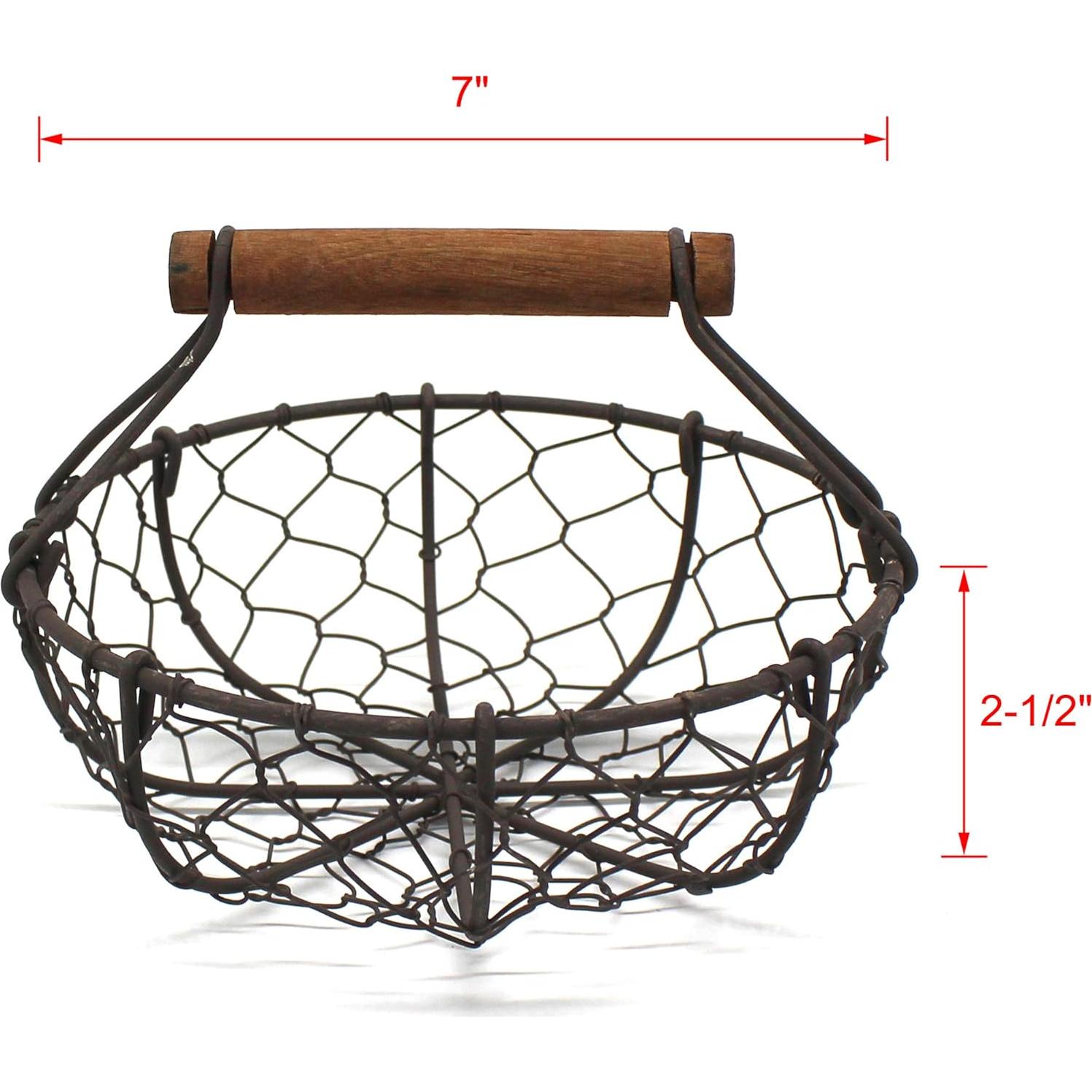 Cestas de Alambre para Huevos CVHOMEDECO Set de 2 Redondas