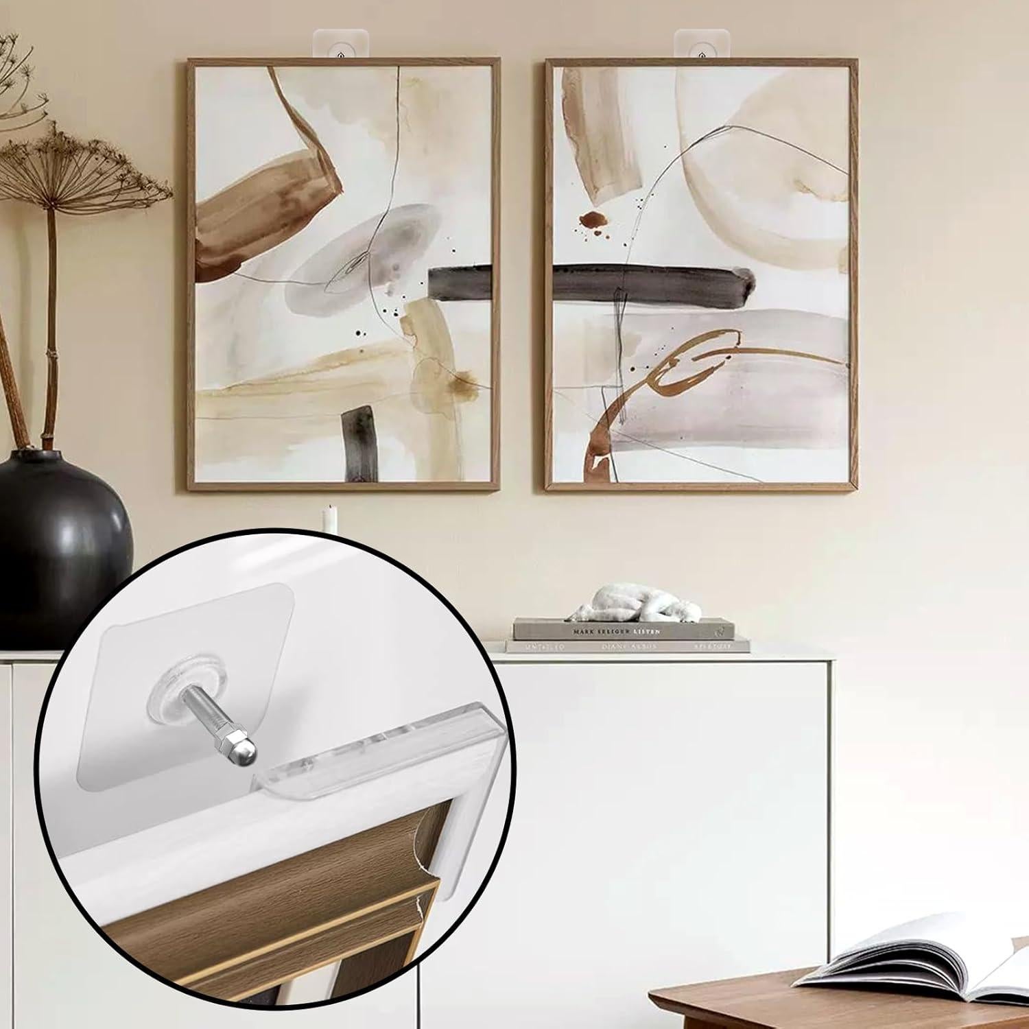 AIERSA 13 Pack Wall Hooks for Hanging,Screw Free Sticker for Mount Wall Shelf, 2 in 1 Reusable Adhesive Hooks Heavy Duty, Waterproof Rustproof and Oilproof for Kitchen, Bathroom, Home, Office(16mm)