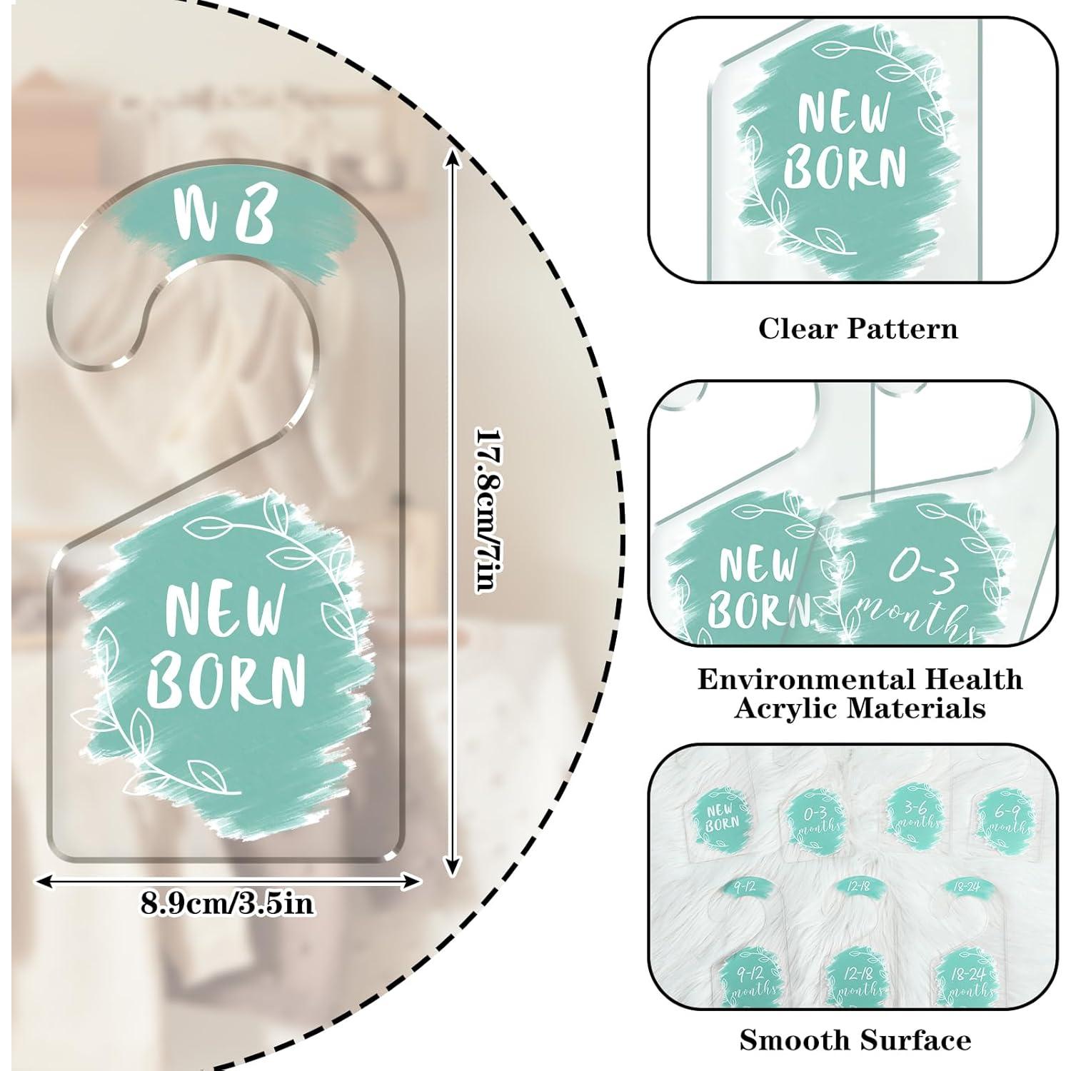 Separadores de Armario para Bebés Whaline 7 Pcs Acrílico Azul