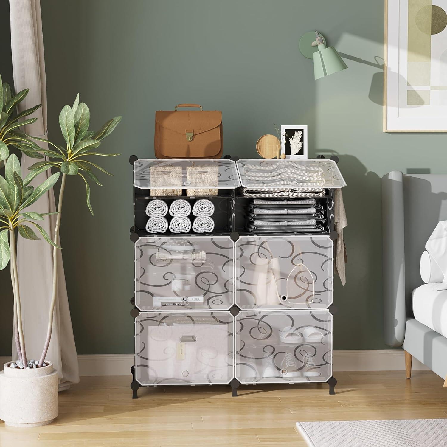 Estante para zapatos AWTATOS 6 niveles negro para 24 pares