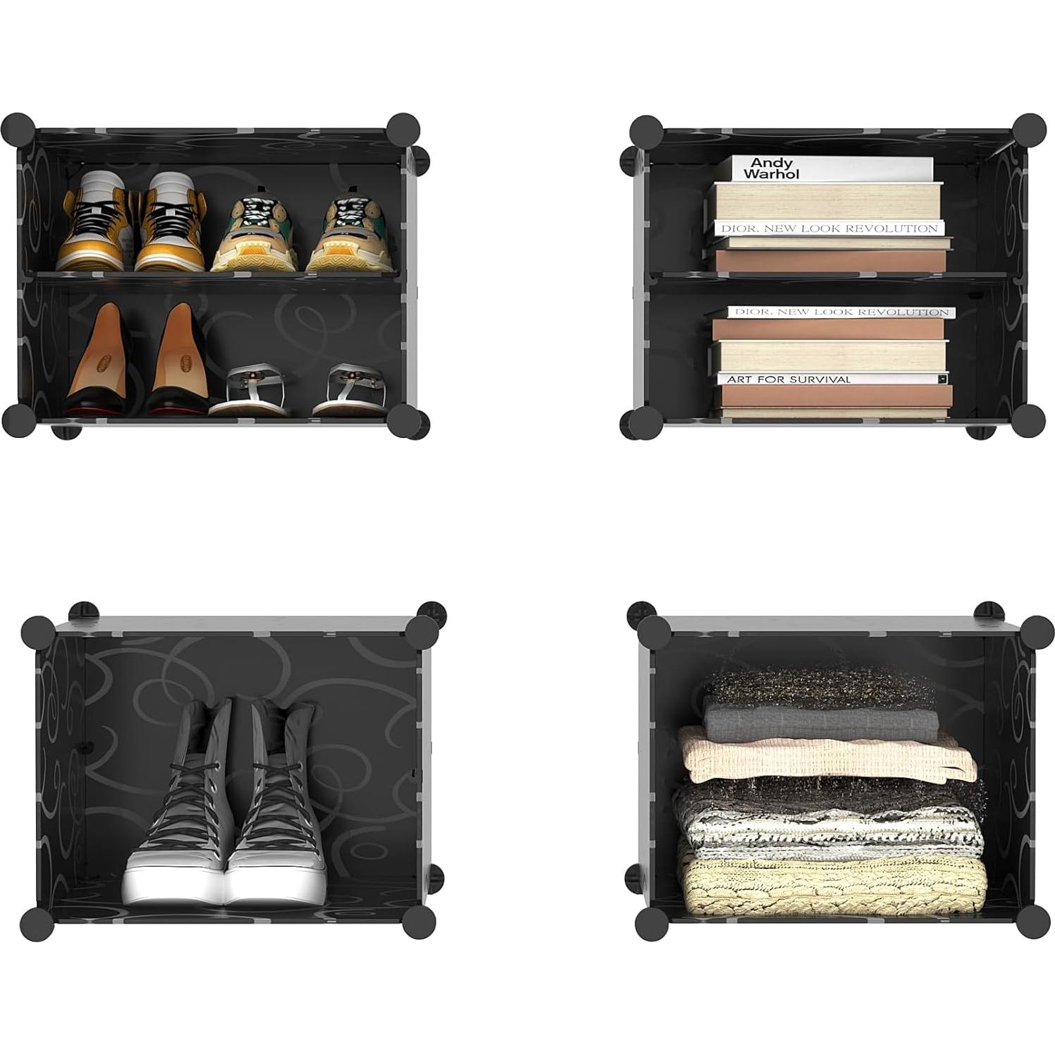 Estante para zapatos AWTATOS 6 niveles negro para 24 pares