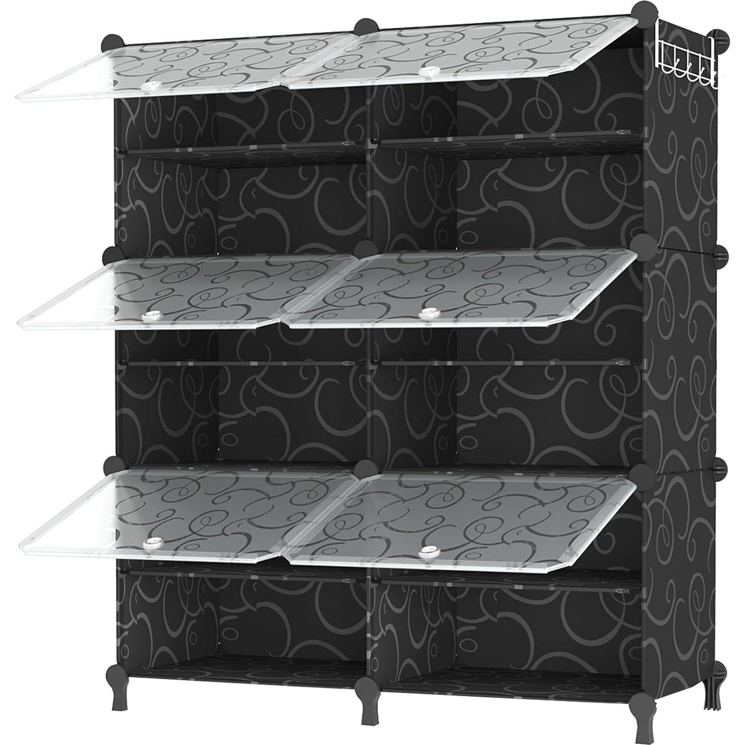 Estante para zapatos AWTATOS 6 niveles negro para 24 pares