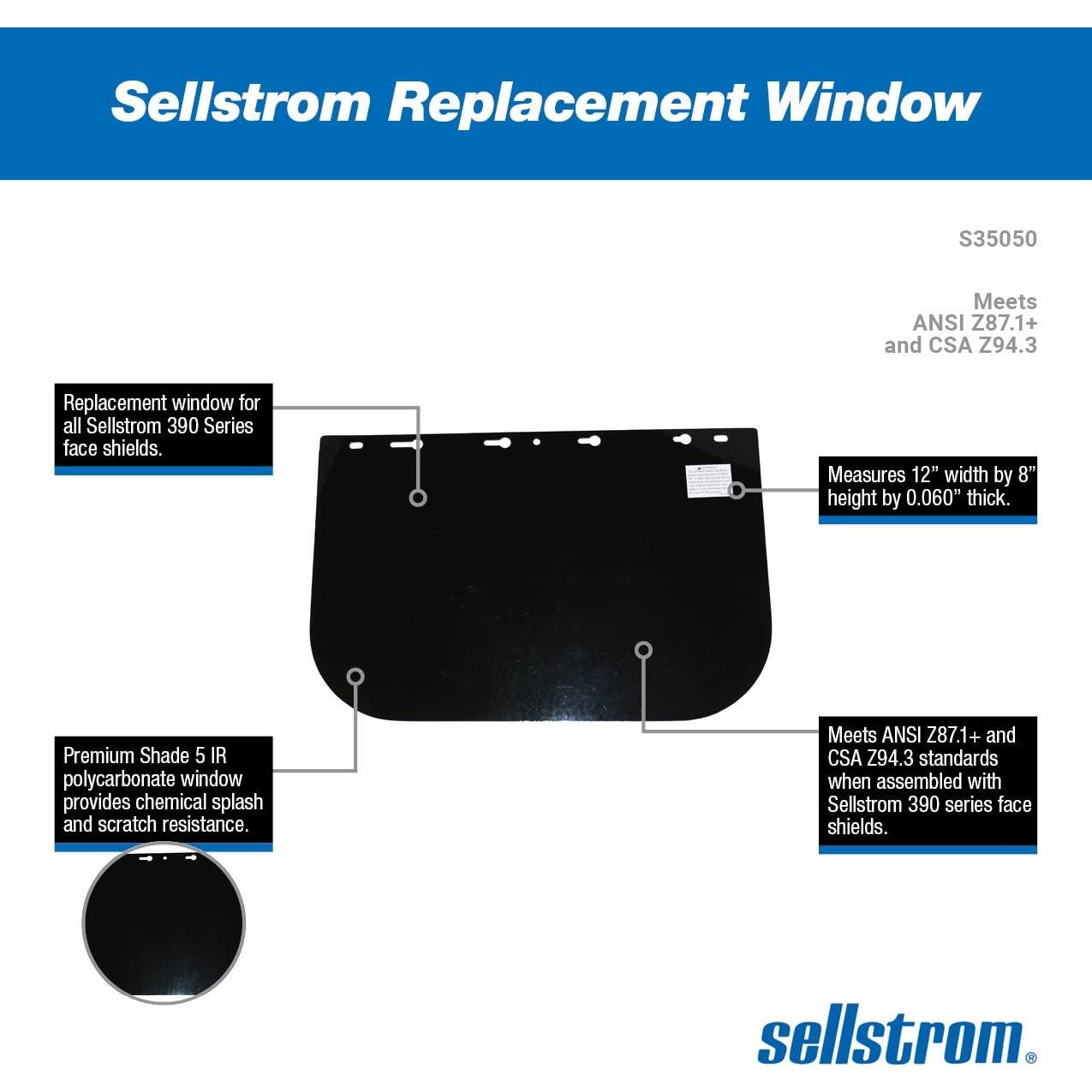 Ventana de Reemplazo Sellstrom para Escudos Faciales 390 - Sombra 5 IR