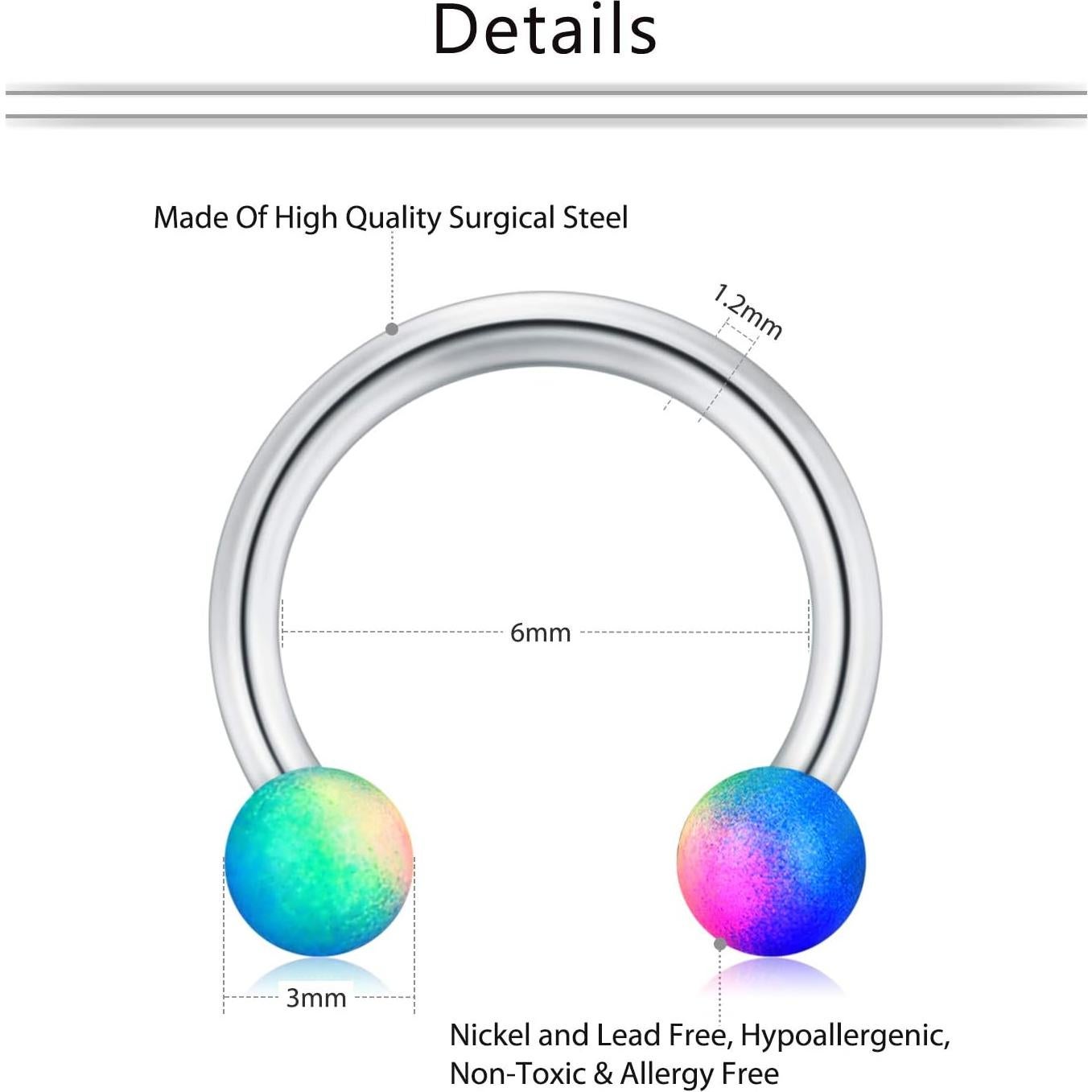 Anillos de Septum Mayhoop 16G Acero Inoxidable 6mm 8mm 10mm