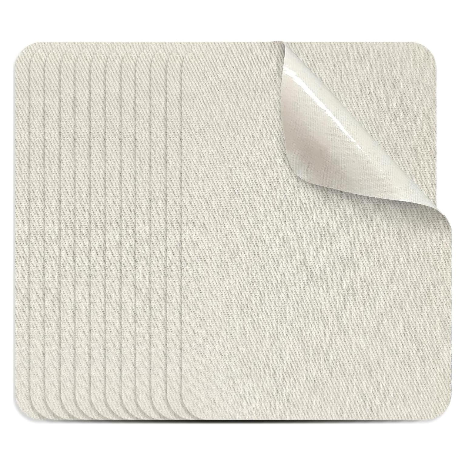 12 Parches Termoadhesivos ZESION 100% Algodón Beige 7.5x10.5cm