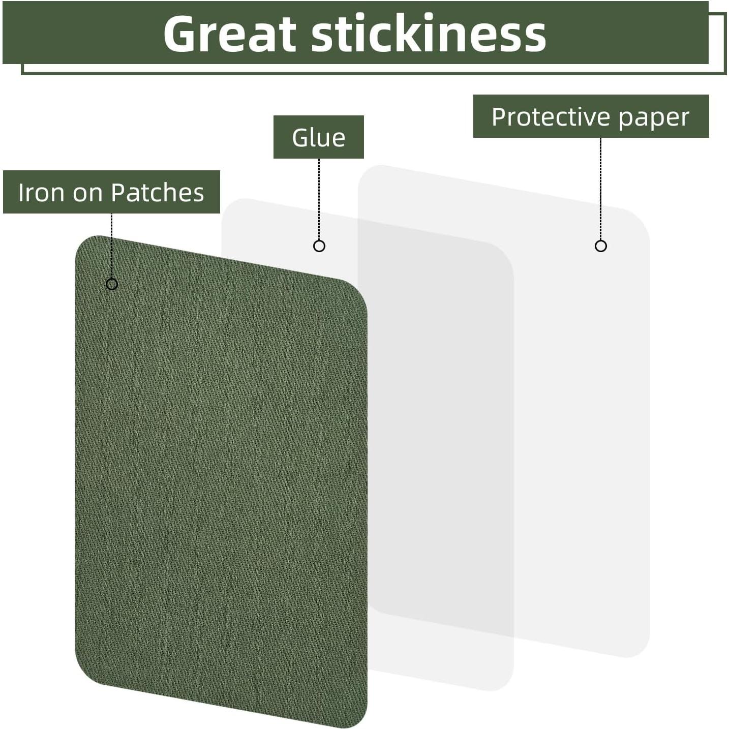 12 Parches Termoadhesivos ZESION 100% Algodón Beige 7.5x10.5cm