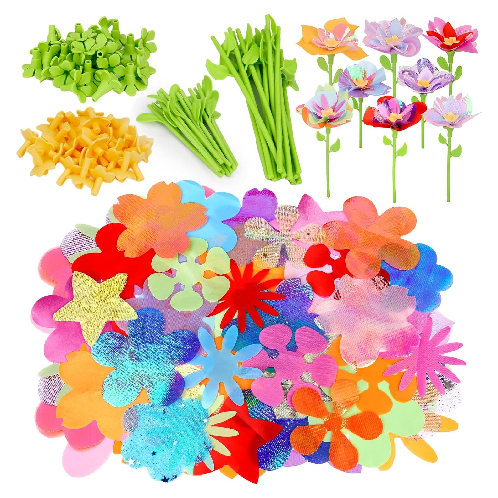 Kit de Manualidades de Flores Qirptey para Niños 3-8 Años