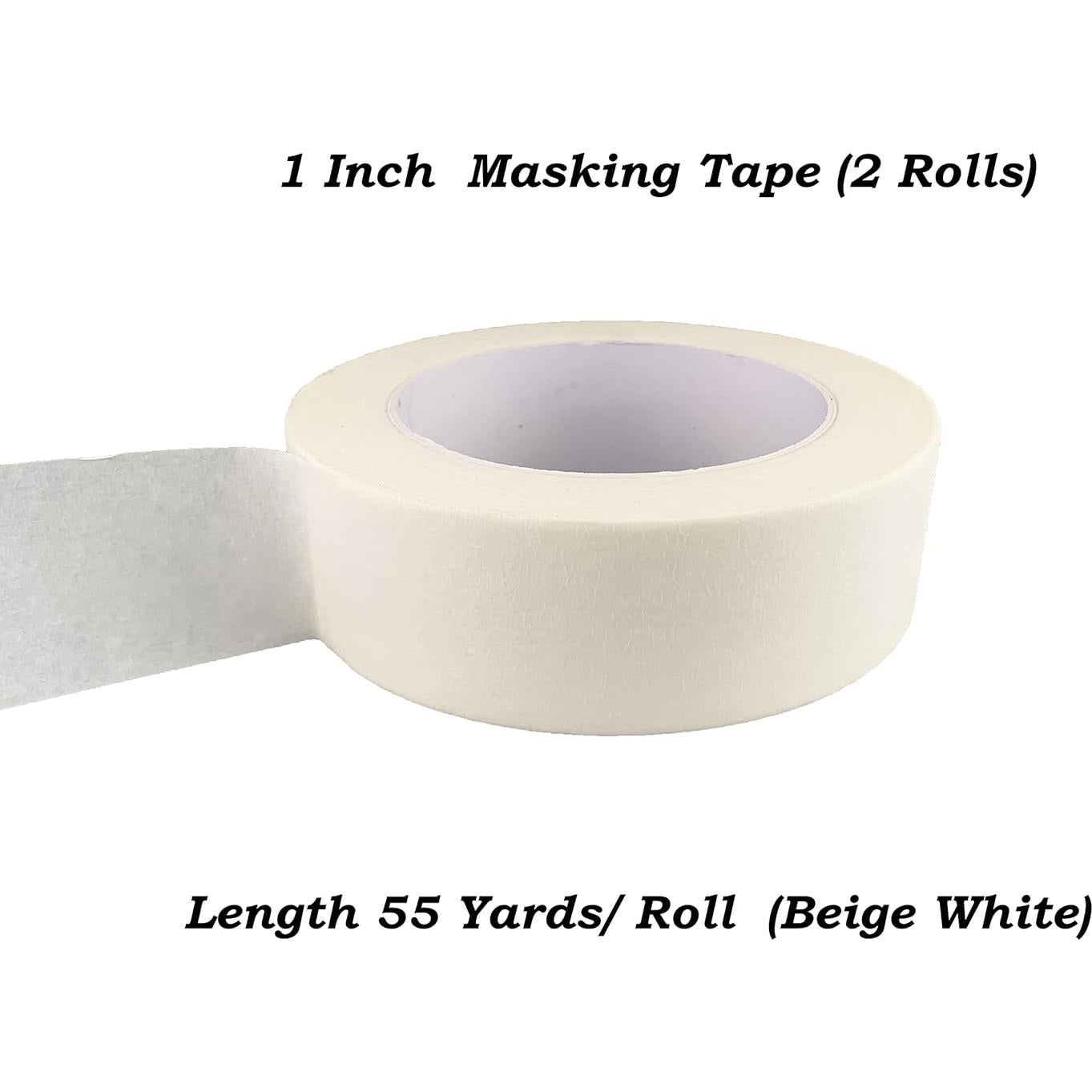 Cinta de Enmascarar Beige 2 Rollos 2.54 cm x 50 m Zellykool