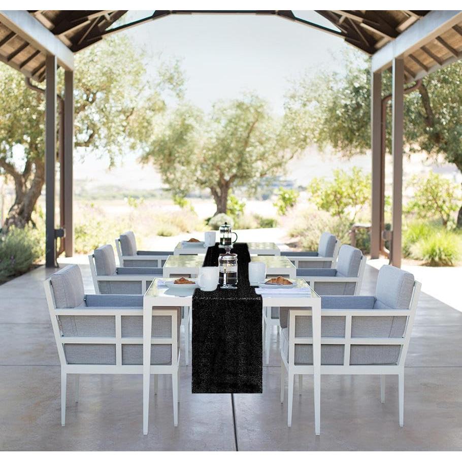 2 Corredores de Mesa de Lentejuelas Negros 30.5 x 182.9 cm