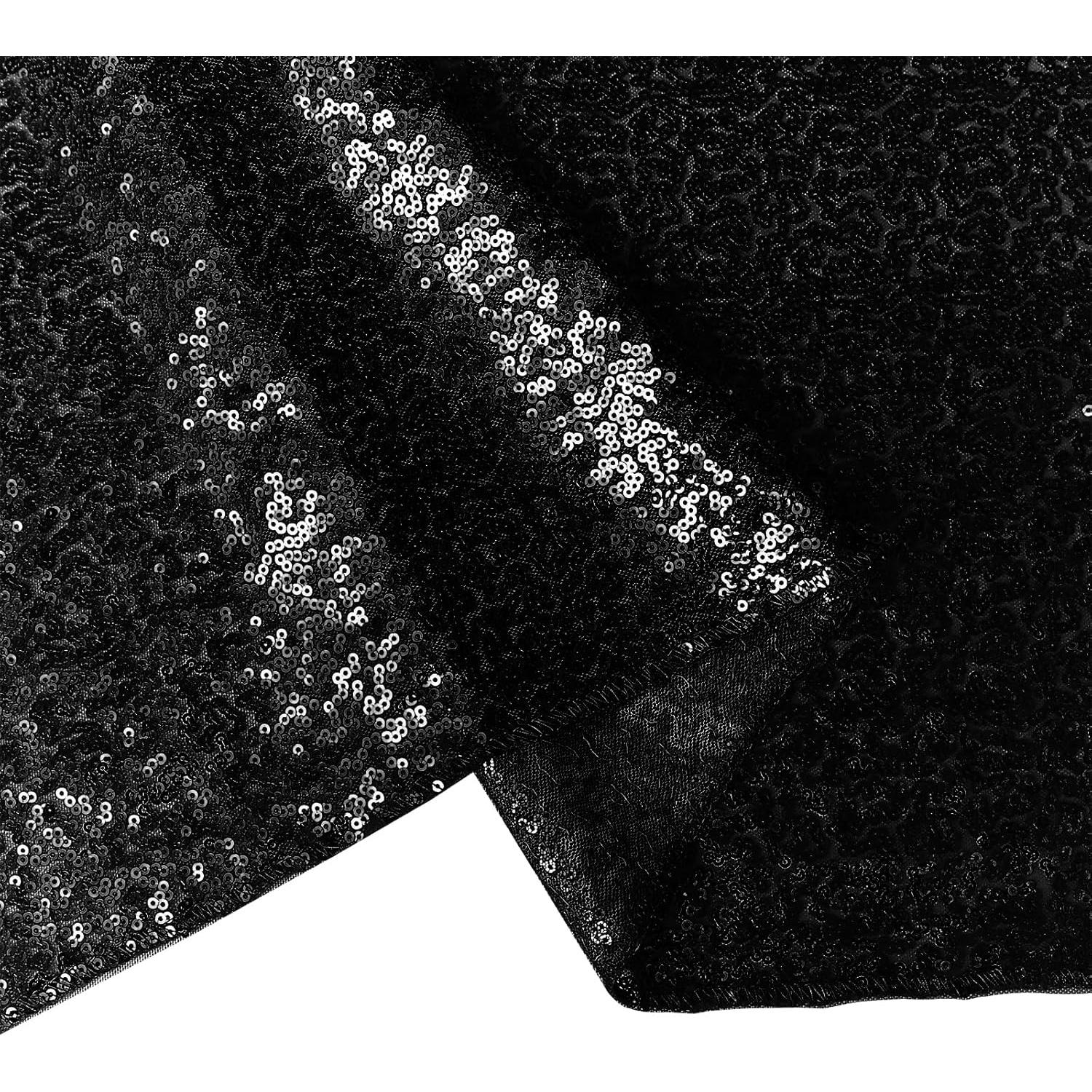 2 Corredores de Mesa de Lentejuelas Negros 30.5 x 182.9 cm