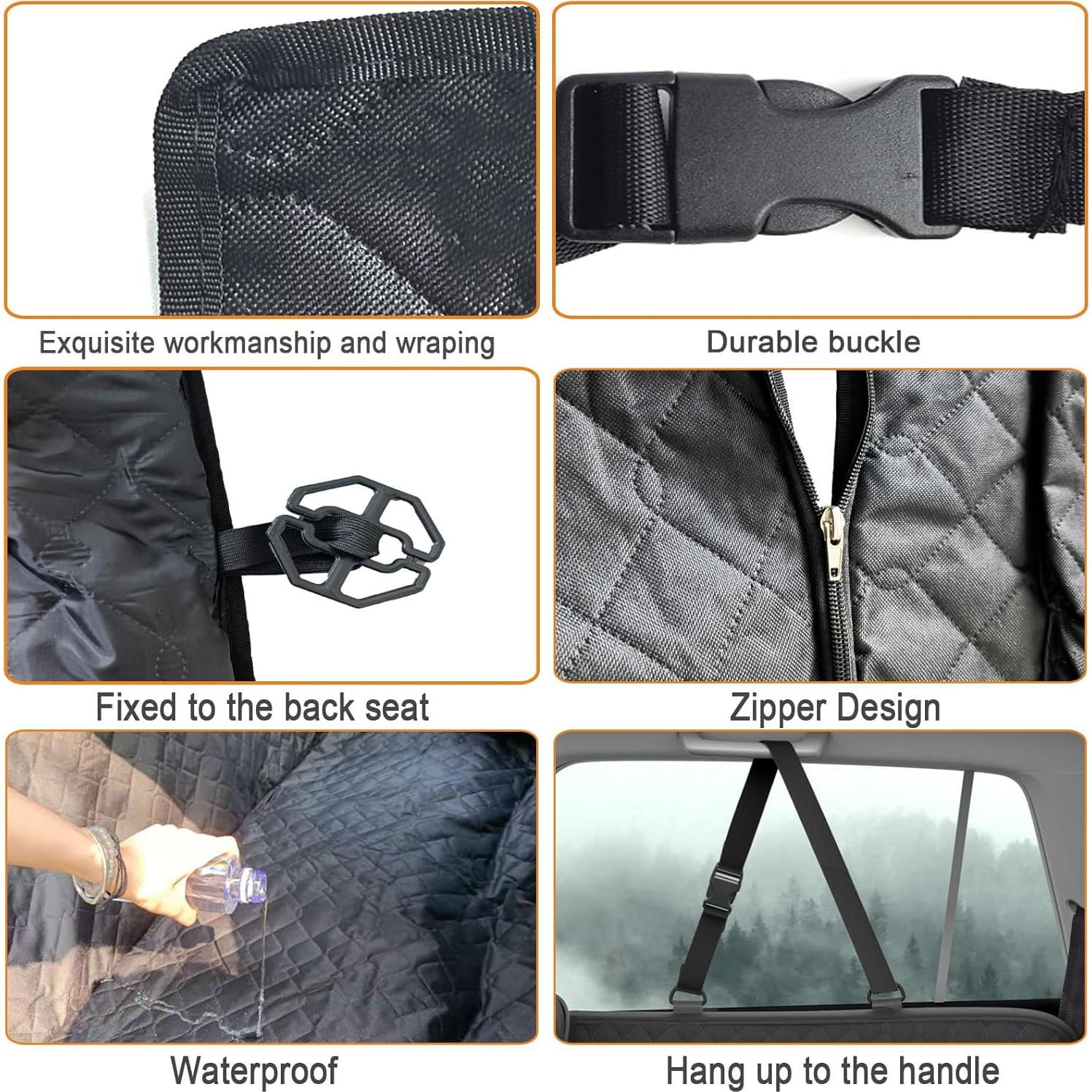 Funda de Asiento para Perros RUIANTE Negra Hamaca SUV 2018-2025