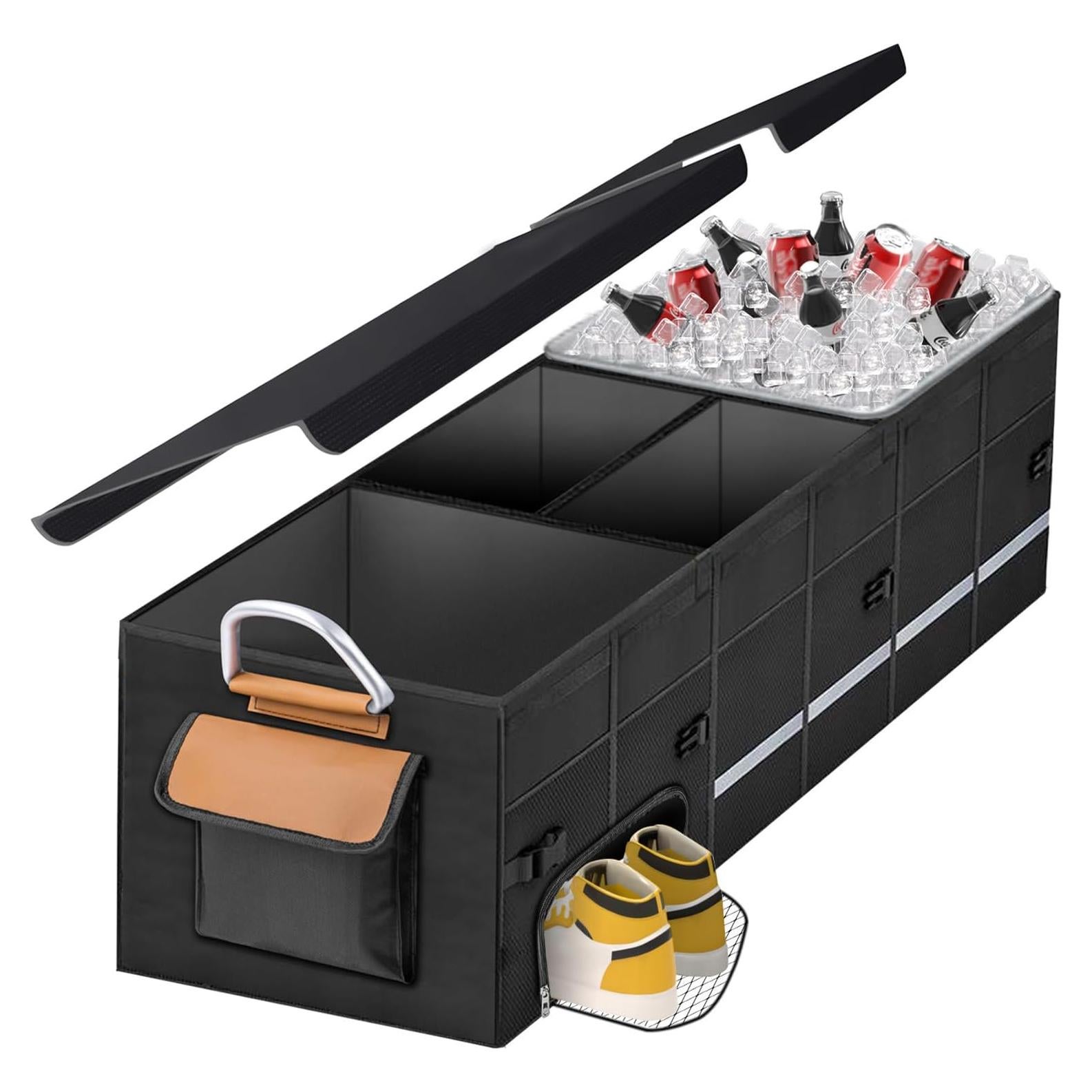 Organizador de Maletero HAMOPY Plegable con Bolsa Enfriadora 112L