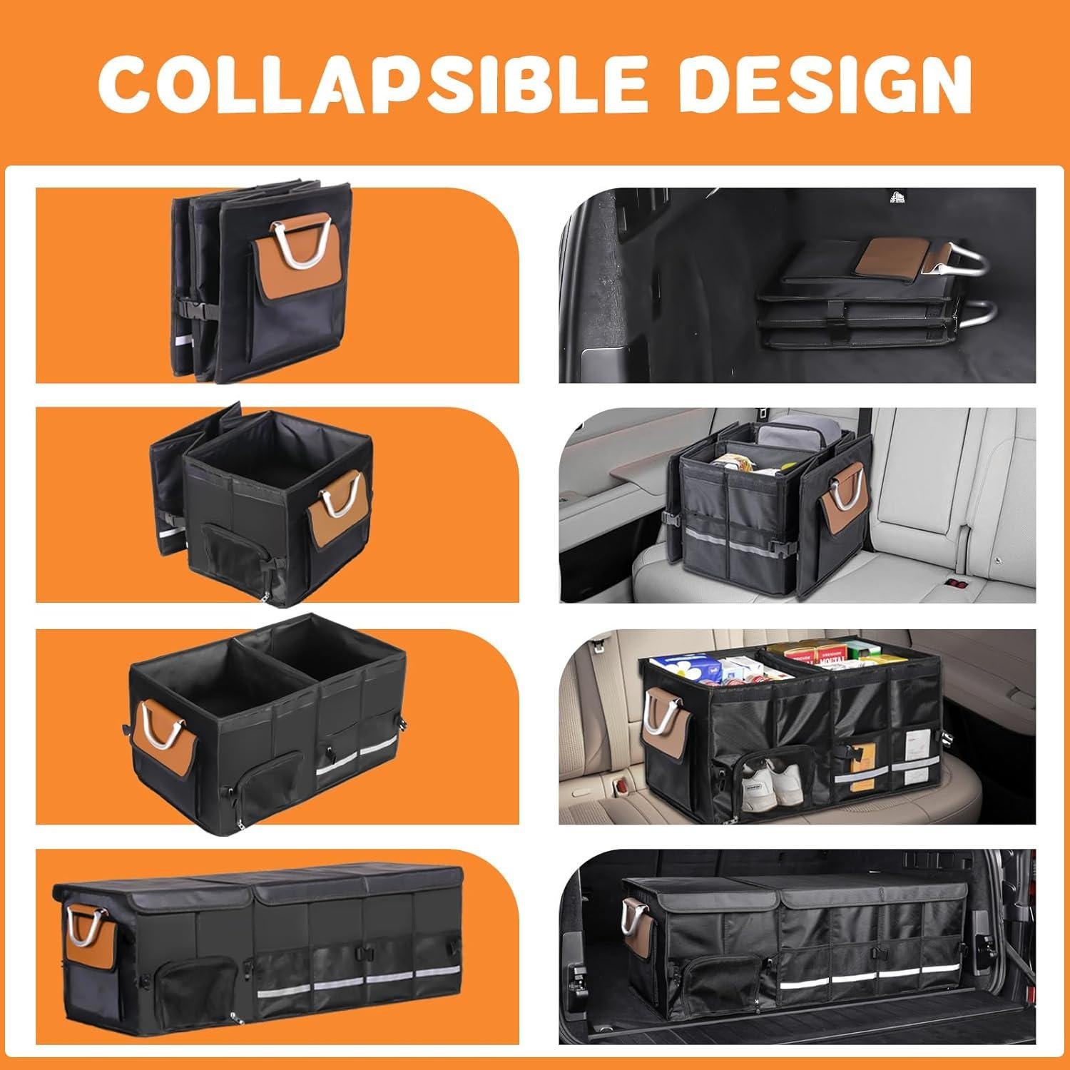 Organizador de Maletero HAMOPY Plegable con Bolsa Enfriadora 112L