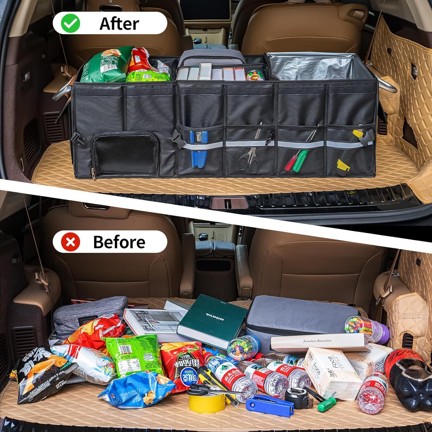 Organizador de Maletero HAMOPY Plegable con Bolsa Enfriadora 112L