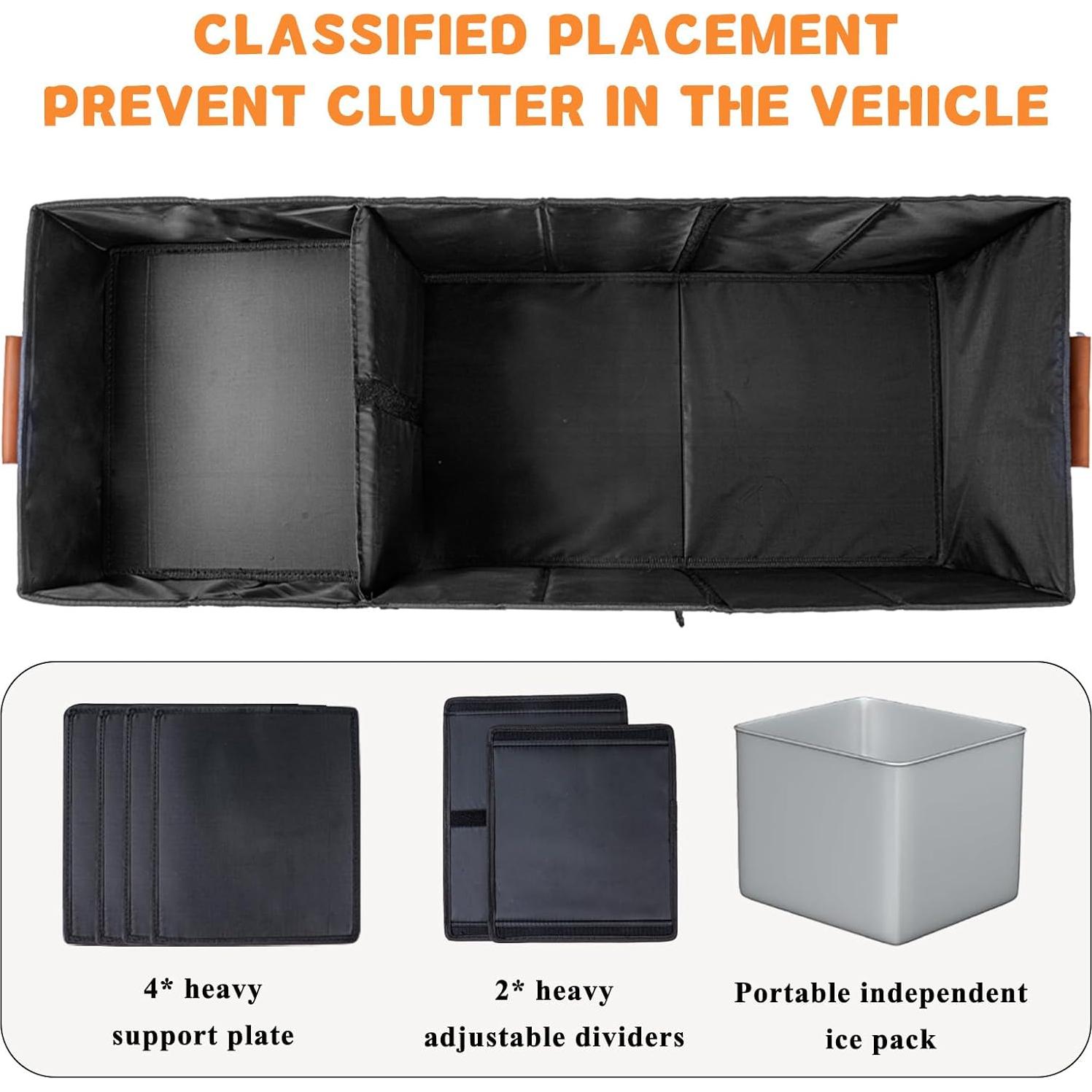 Organizador de Maletero HAMOPY Plegable con Bolsa Enfriadora 112L