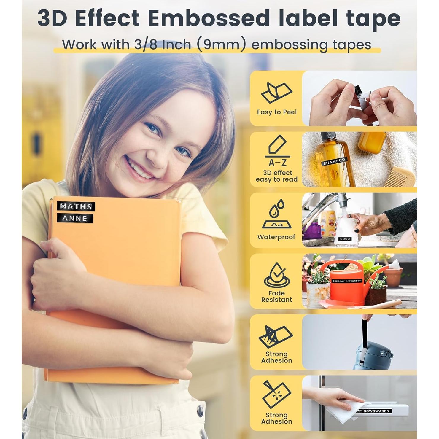 Fabricador de Etiquetas en Relieve EazeID Omega S Negro 3D