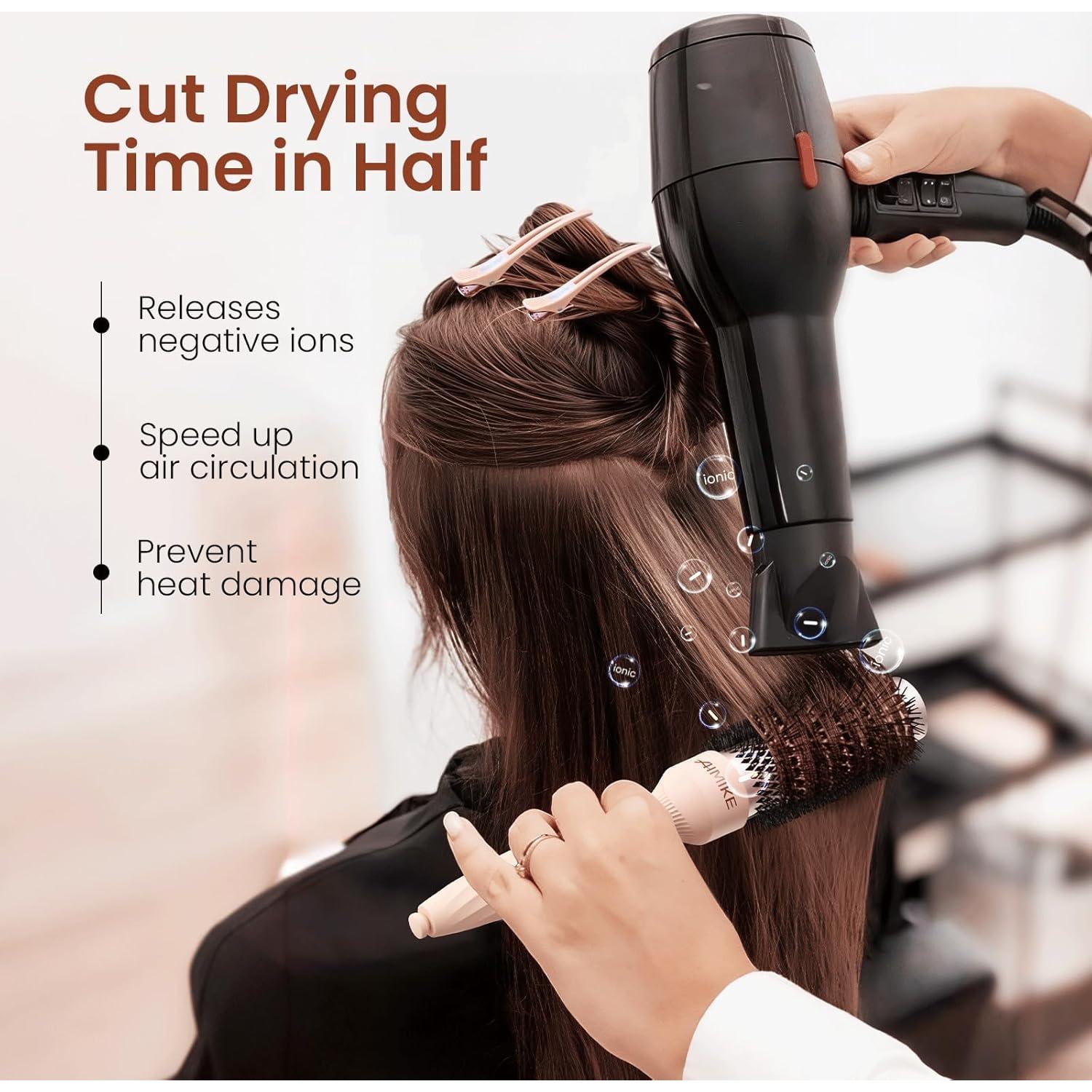 Cepillo Redondo AIMIKE Rosa Luxe 3.3 cm para Cabello Corto