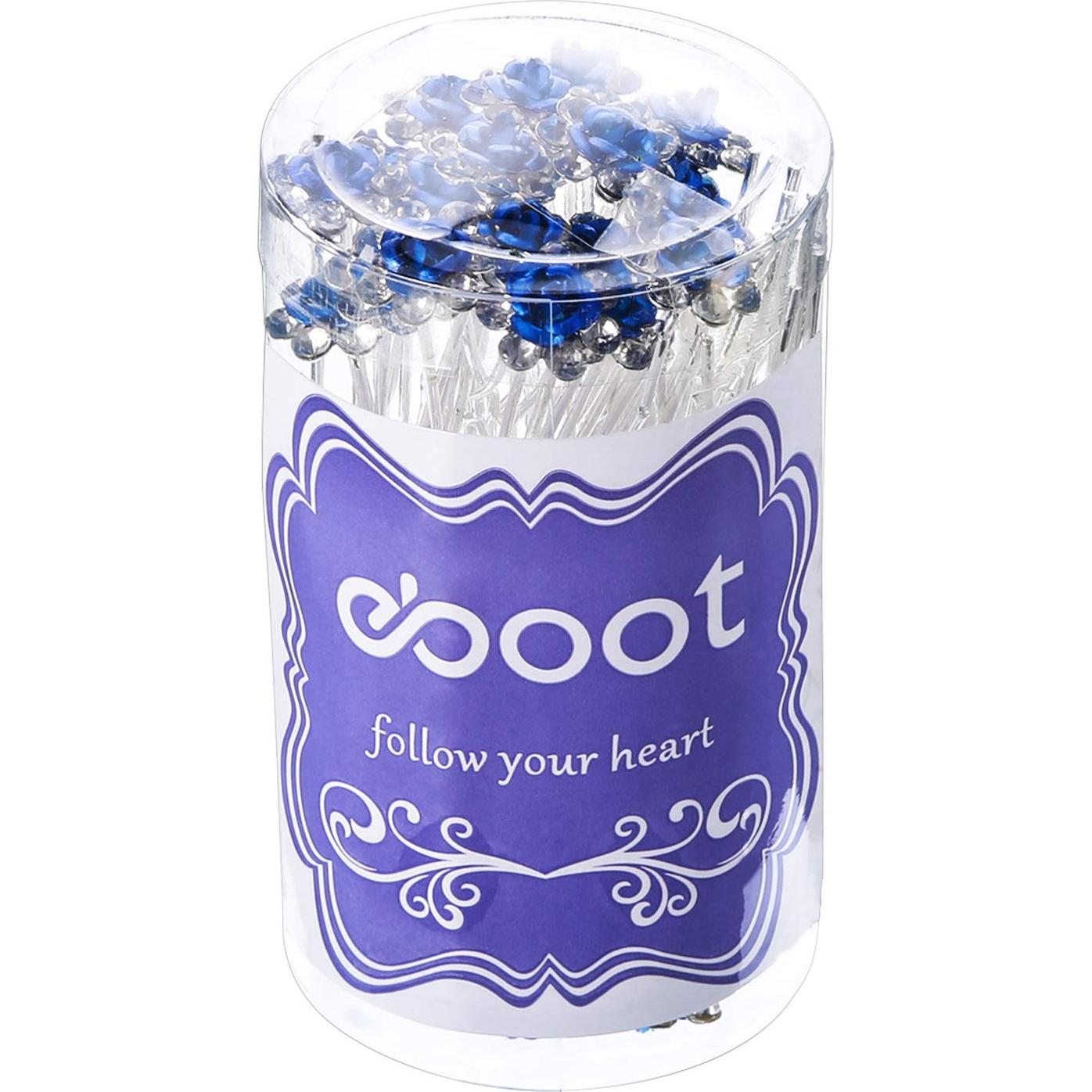 40 Pinzas de Pelo Cristal Flor Rosa eBoot - Accesorios Azul