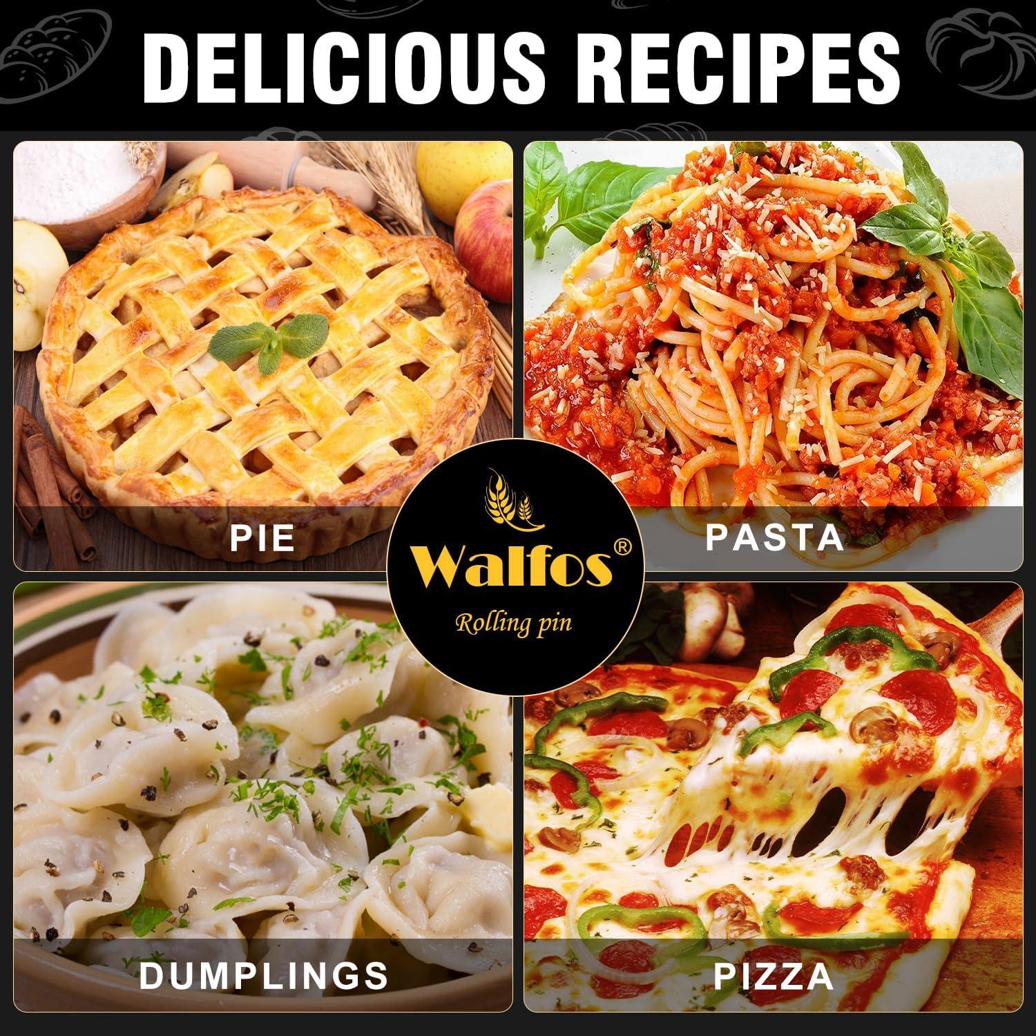 Rodillo de Madera Natural Walfos 20.32 cm para Masa