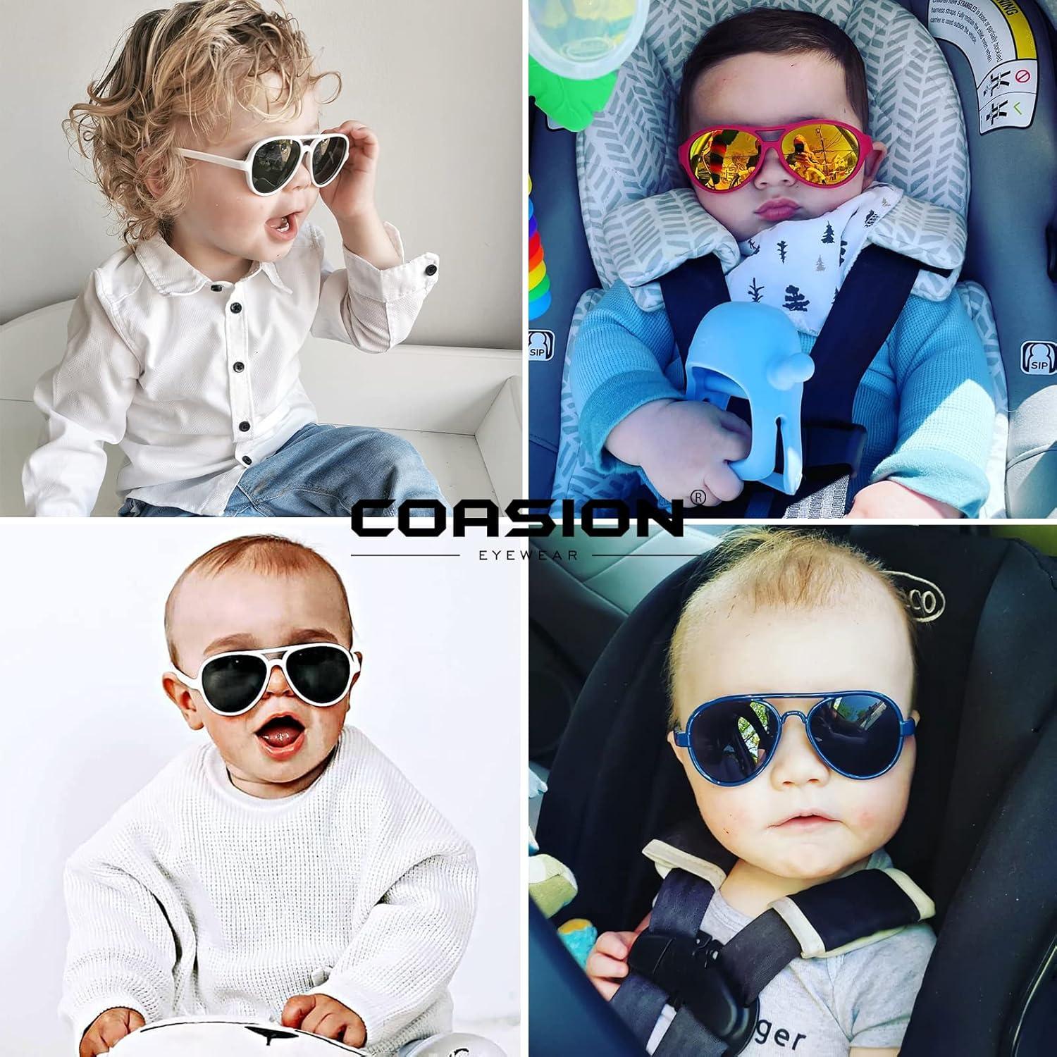 Gafas de sol polarizadas COASION para bebés UV400 con correa
