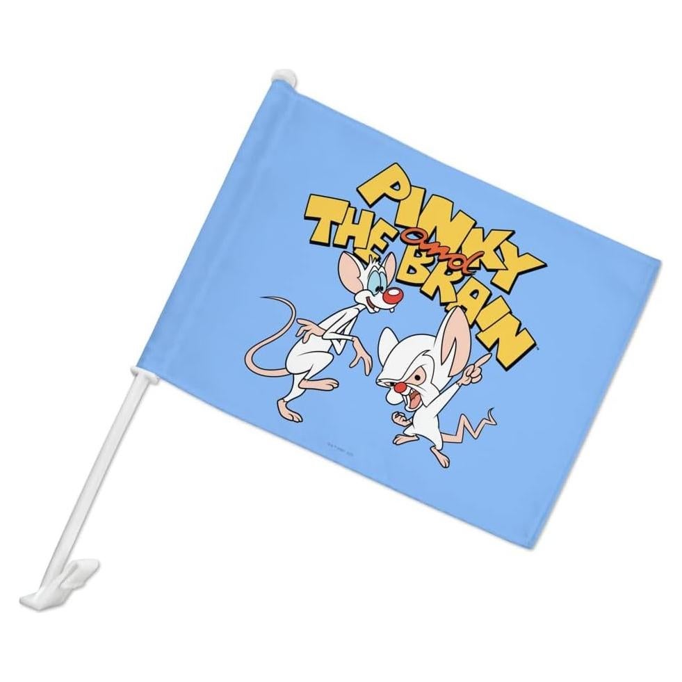 Bandera de Coche Pinky y el Cerebro con Soporte 48cm