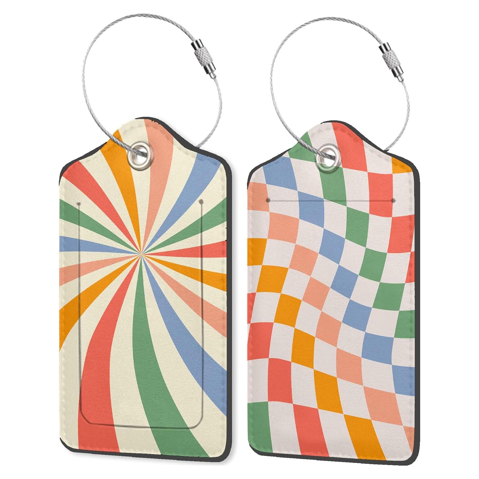 Juego de 2 Etiquetas de Equipaje DEMACYA Cuero Colorido