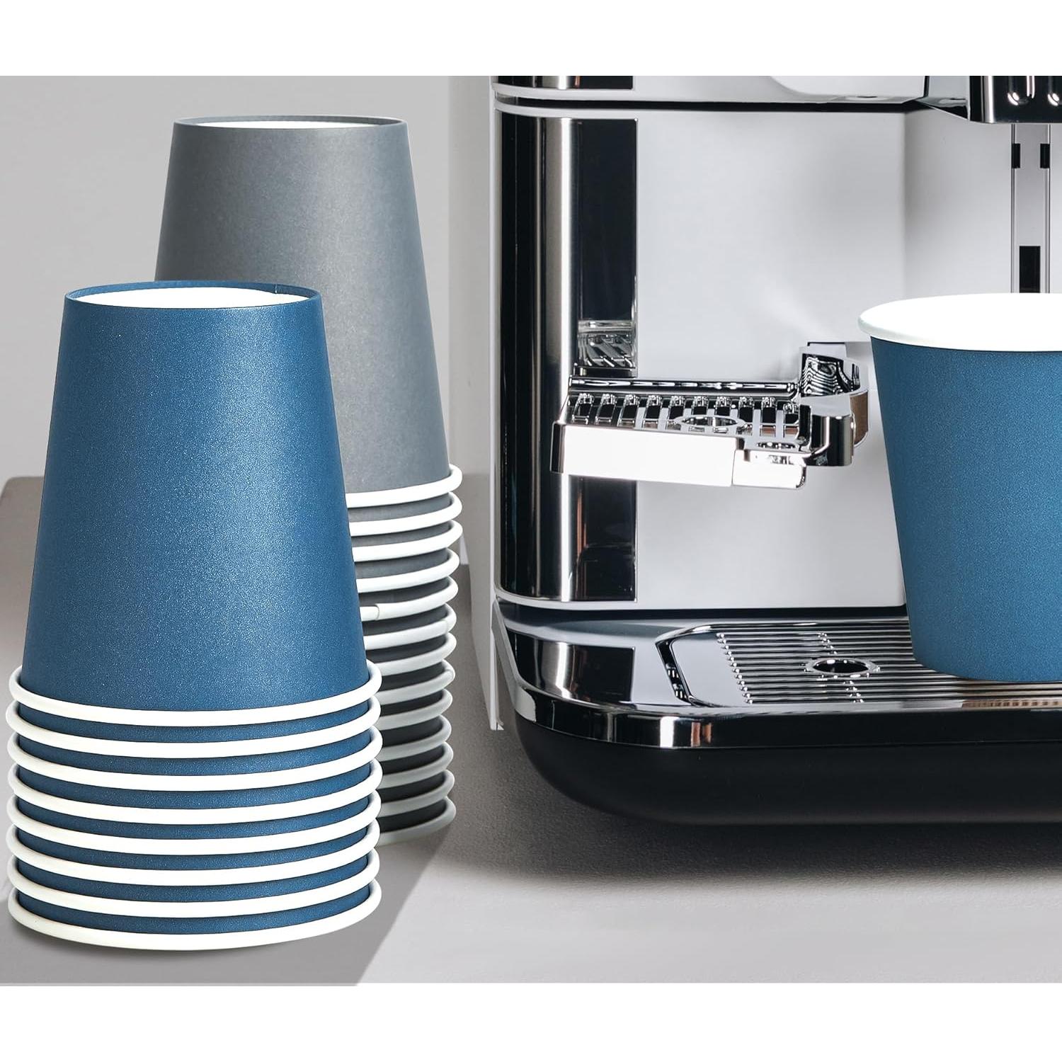 Vasos de Papel Desechables LITOPAK 10 oz Azul y Gris - 100 Unidades