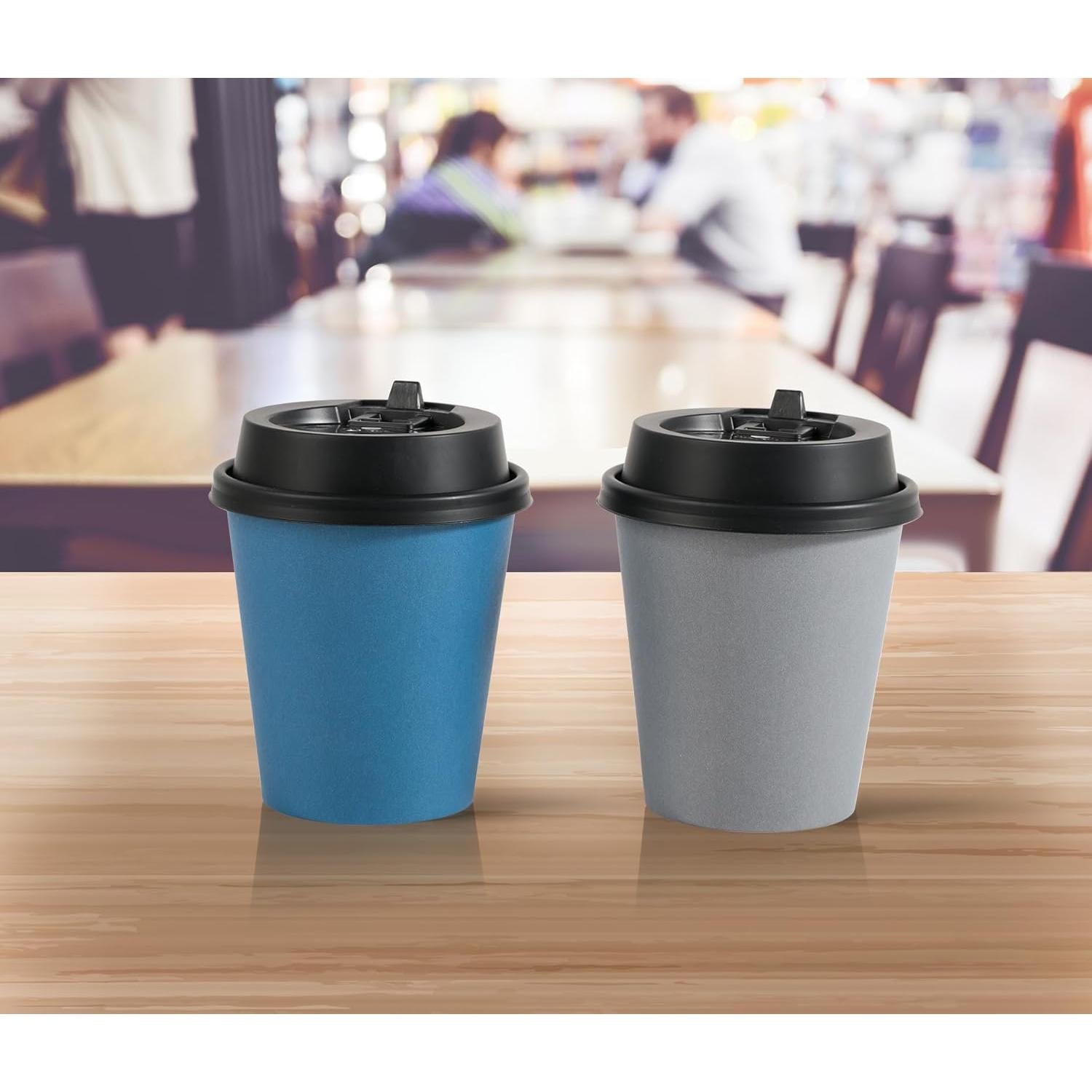 Vasos de Papel Desechables LITOPAK 10 oz Azul y Gris - 100 Unidades