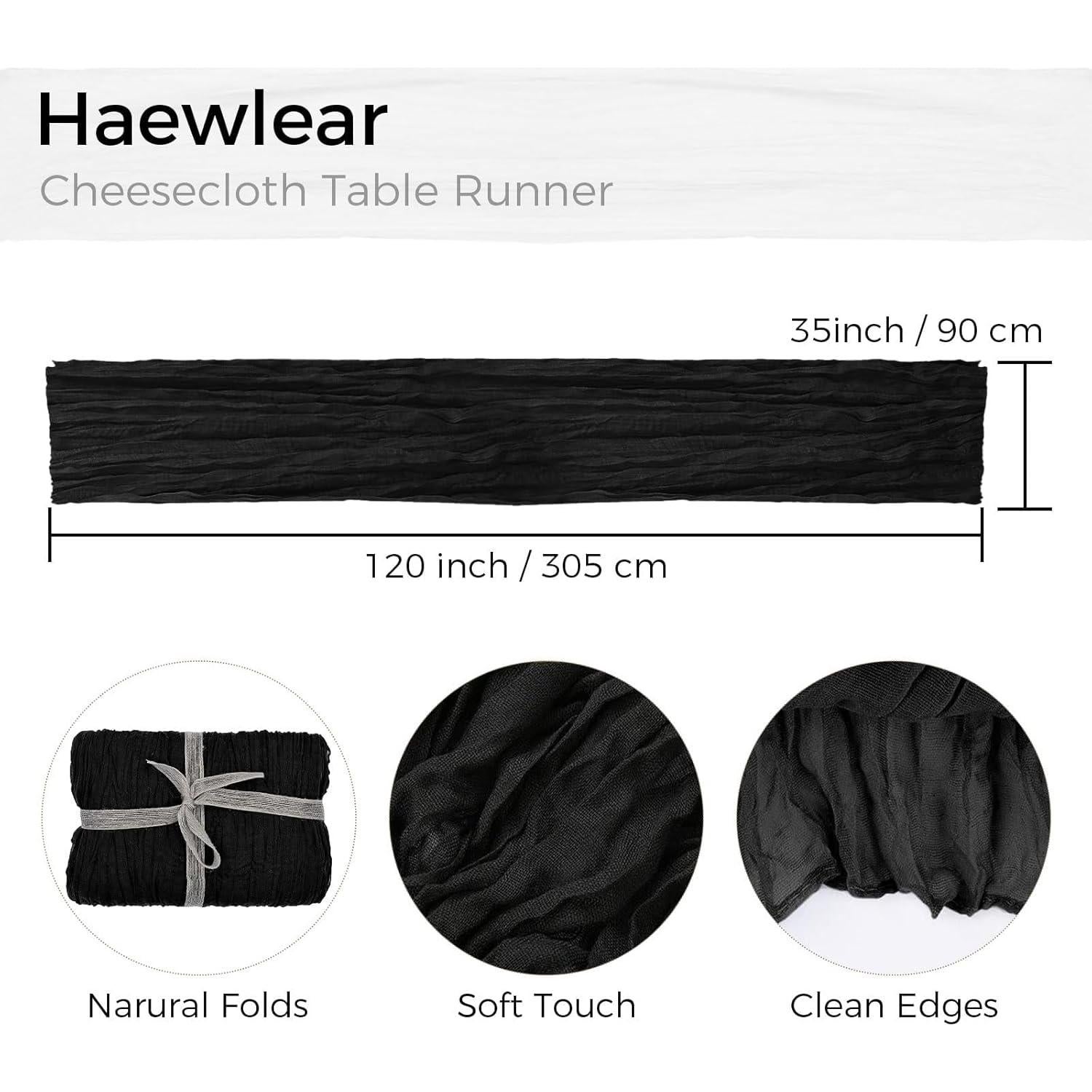 Camino de mesa bohemio negro 10 pies + 10 servilletas PlatolPro