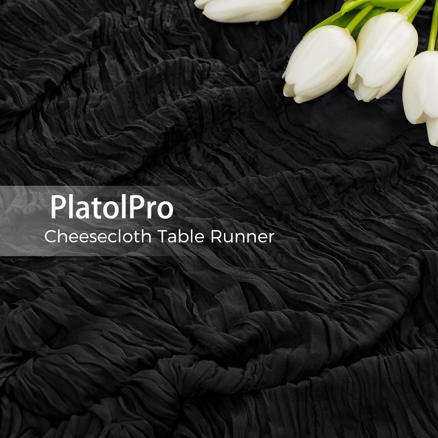 Camino de mesa bohemio negro 10 pies + 10 servilletas PlatolPro