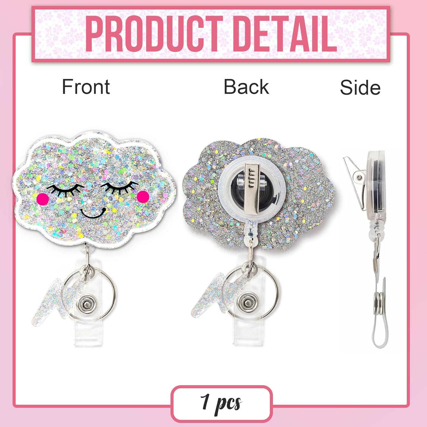 Portabotones Retráctil Nube Feliz GAHAPI con Llavero 5x2.5cm