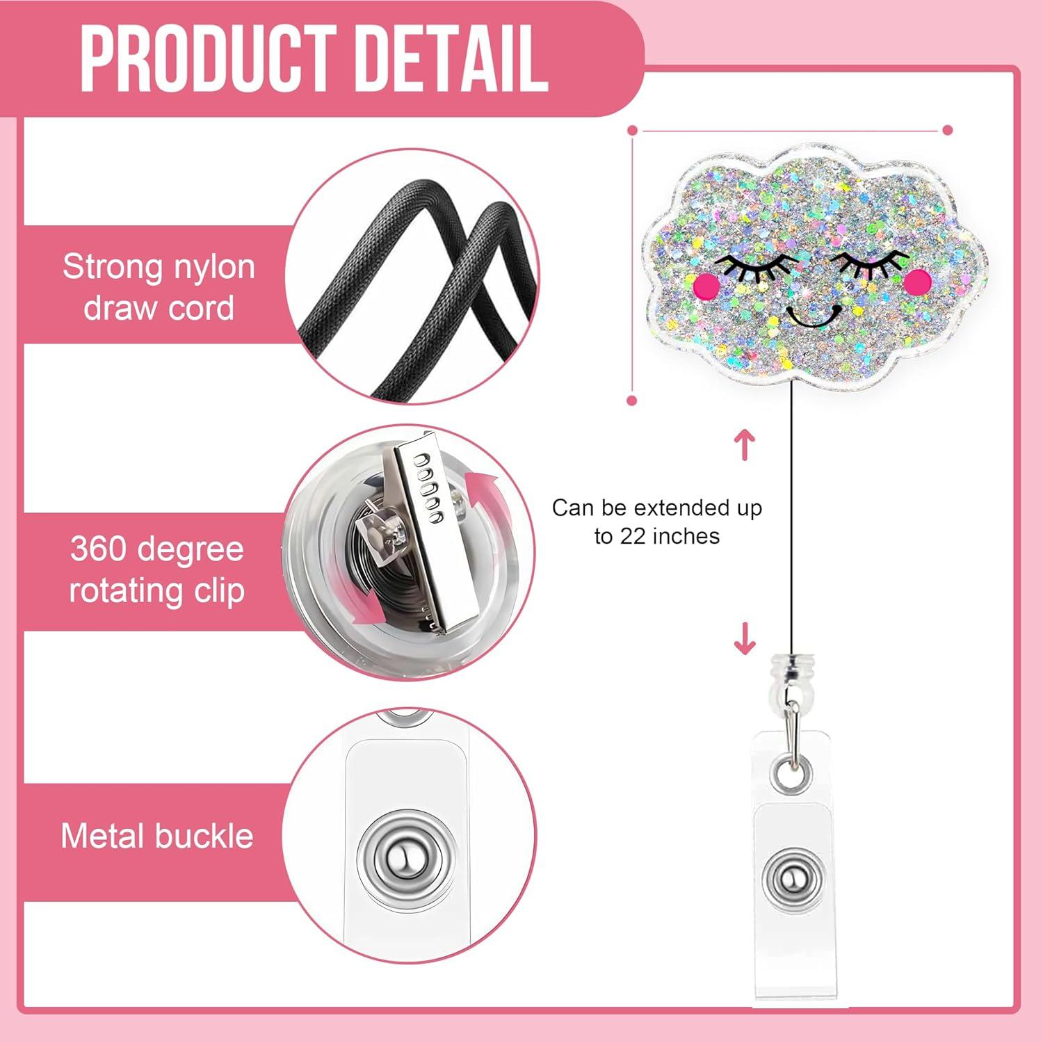 Portabotones Retráctil Nube Feliz GAHAPI con Llavero 5x2.5cm