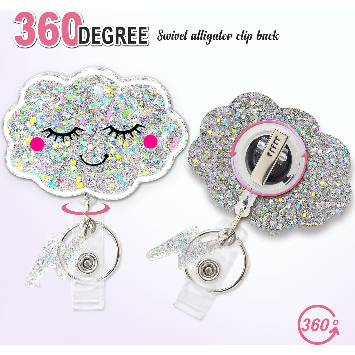 Portabotones Retráctil Nube Feliz GAHAPI con Llavero 5x2.5cm