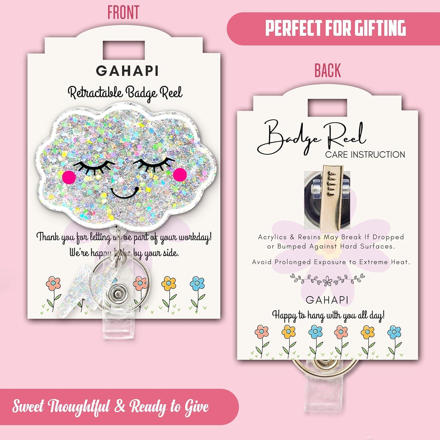 Portabotones Retráctil Nube Feliz GAHAPI con Llavero 5x2.5cm