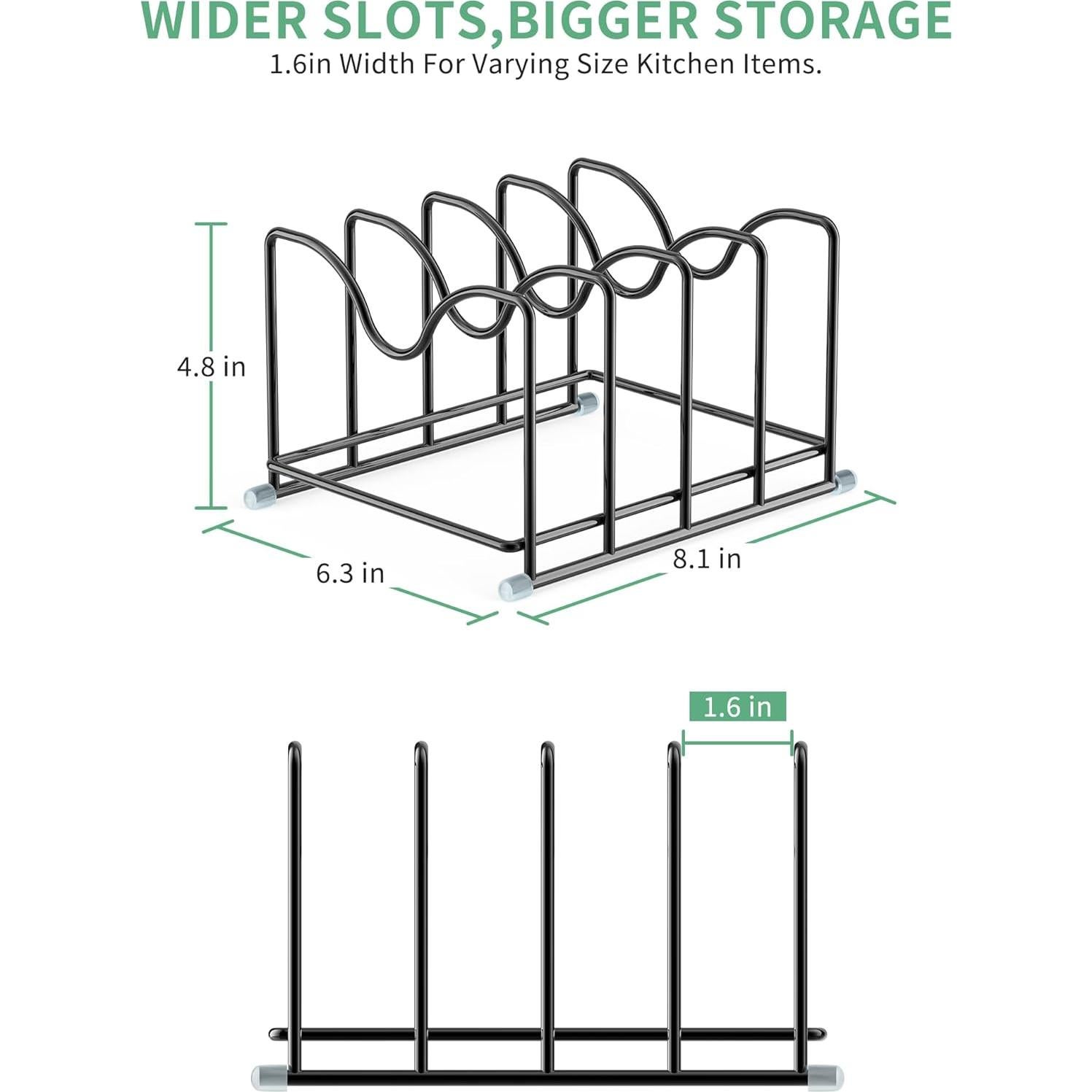 Organizador de Cocina PLUVON con 4 Ranuras para Tapas y Tablas
