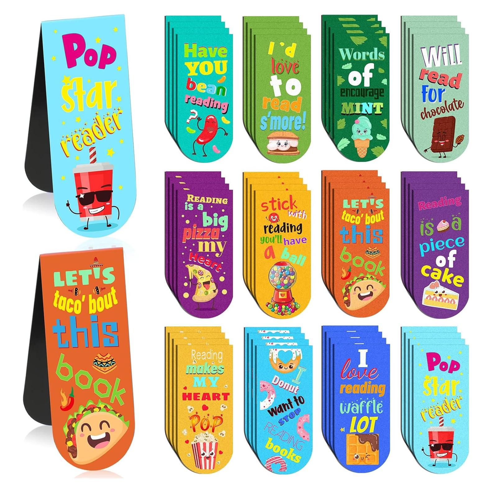 48 Marcadores de Página Aromáticos Magnéticos Eaasty - Frutas y Comida