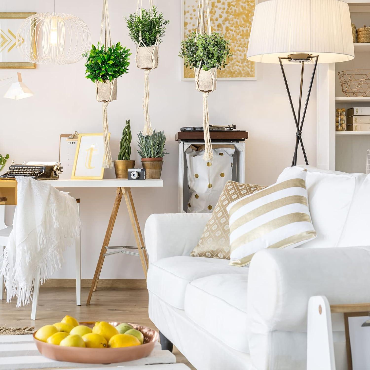 Plantas Artificiales Colgantes SHOHAYTO - 3 Mini Falsas Verde Eucalipto