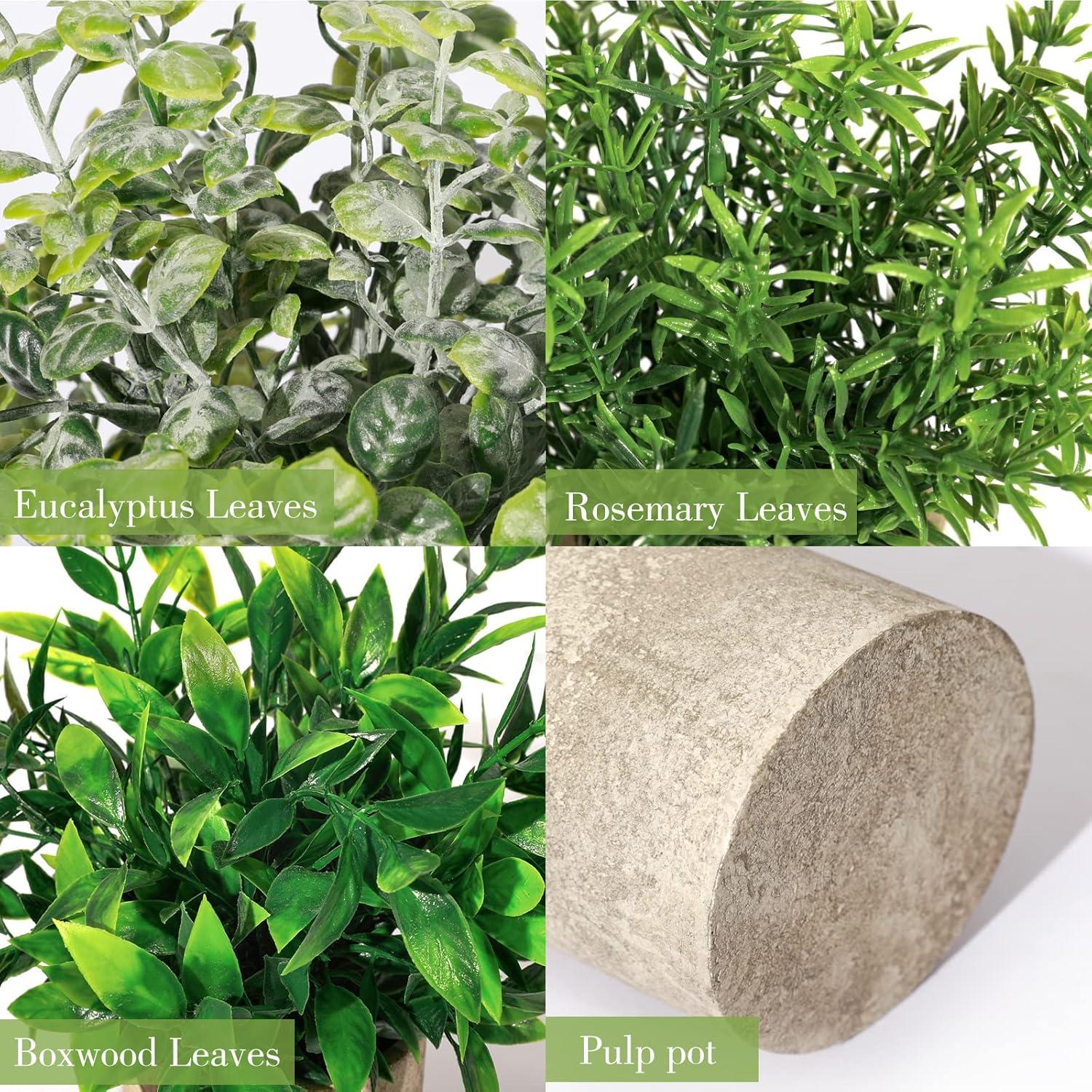 Plantas Artificiales Colgantes SHOHAYTO - 3 Mini Falsas Verde Eucalipto