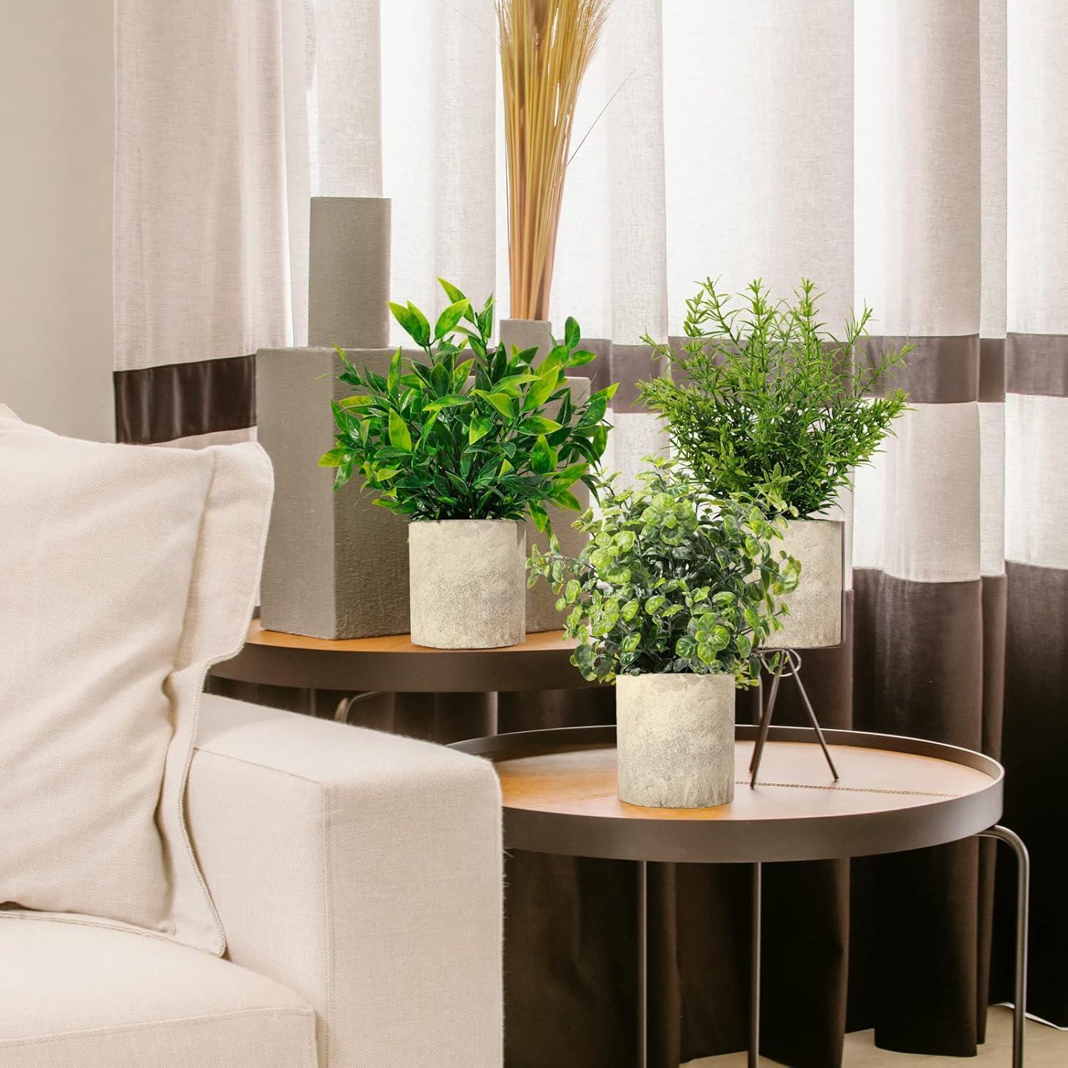 Plantas Artificiales Colgantes SHOHAYTO - 3 Mini Falsas Verde Eucalipto