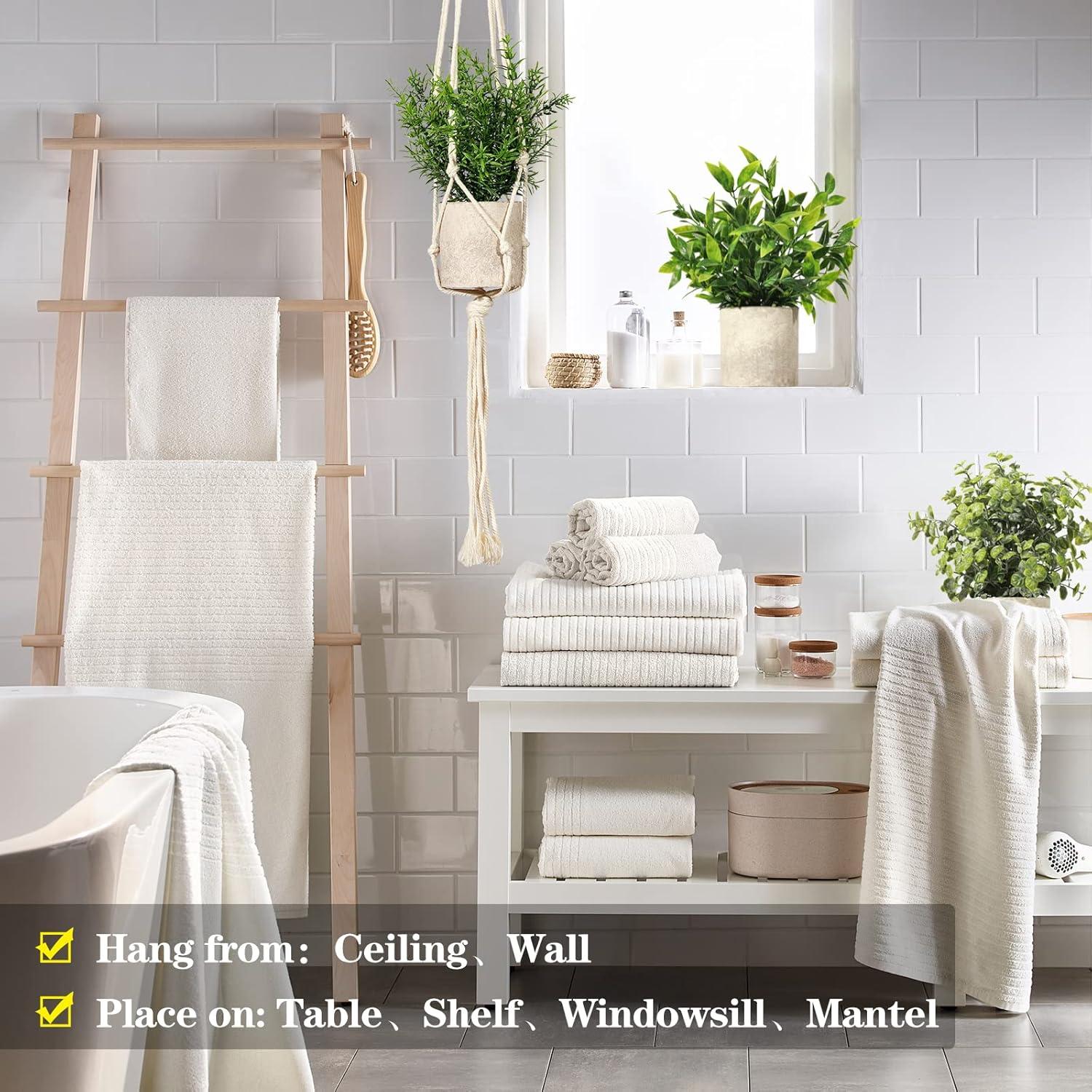 Plantas Artificiales Colgantes SHOHAYTO - 3 Mini Falsas Verde Eucalipto