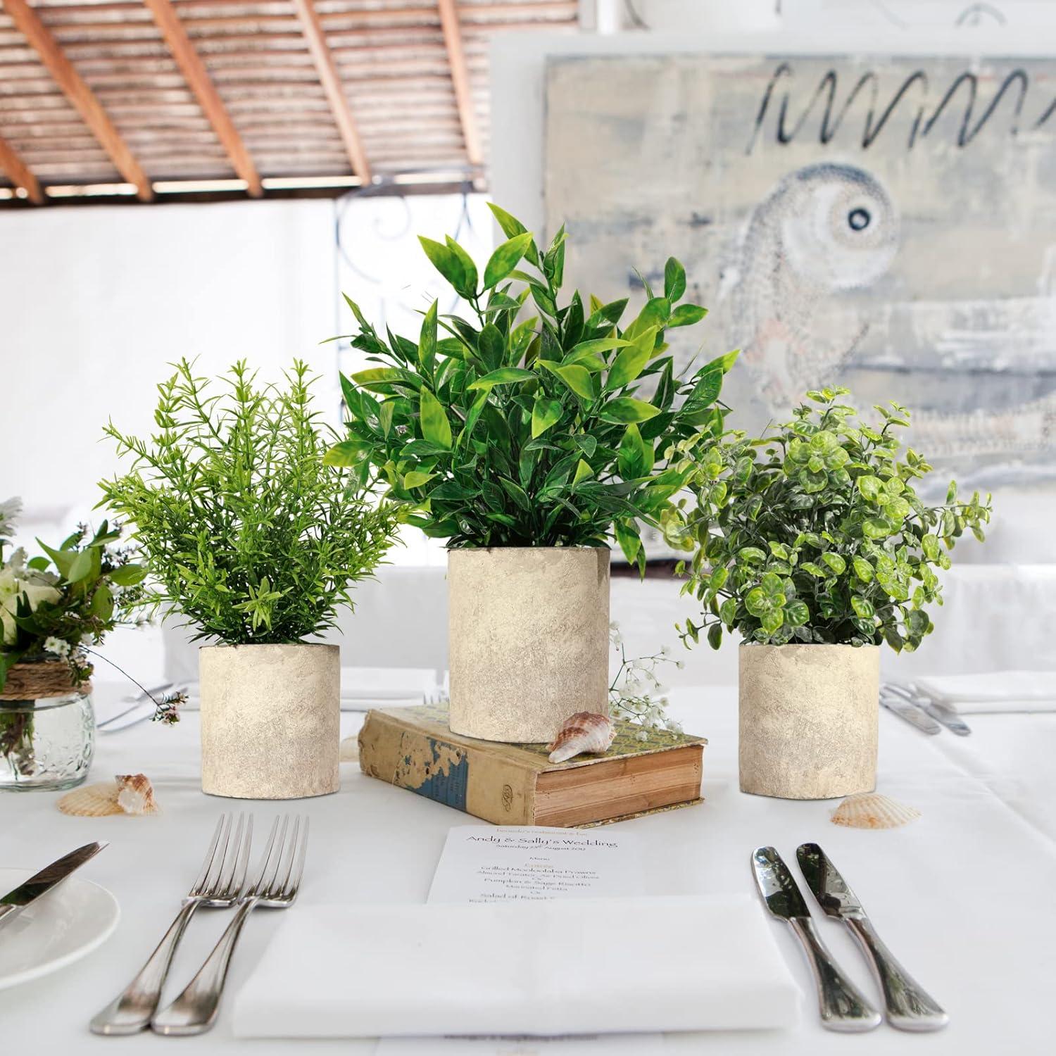 Plantas Artificiales Colgantes SHOHAYTO - 3 Mini Falsas Verde Eucalipto