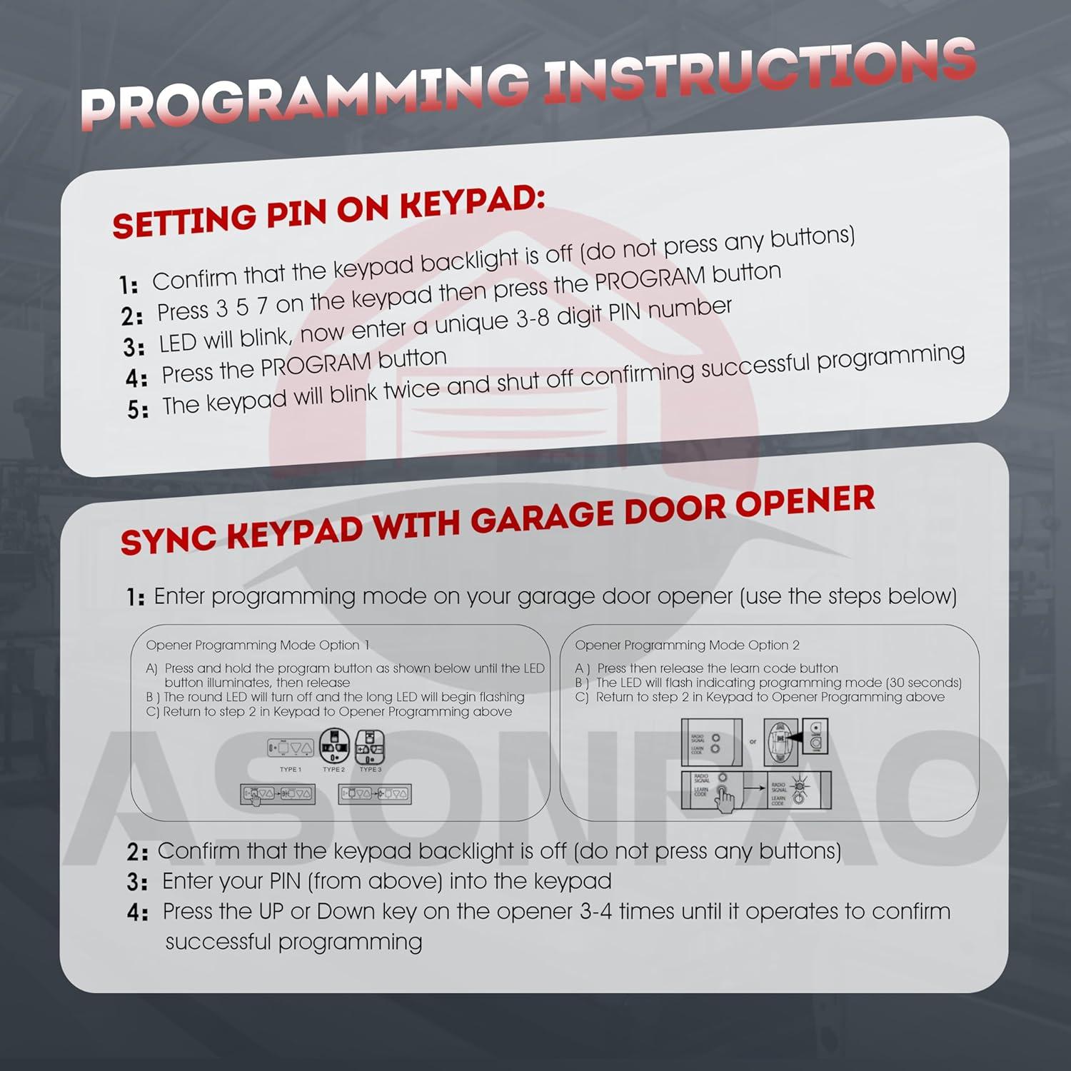 Teclado Inalámbrico Genie GK-R para Abridor de Garaje 1995+